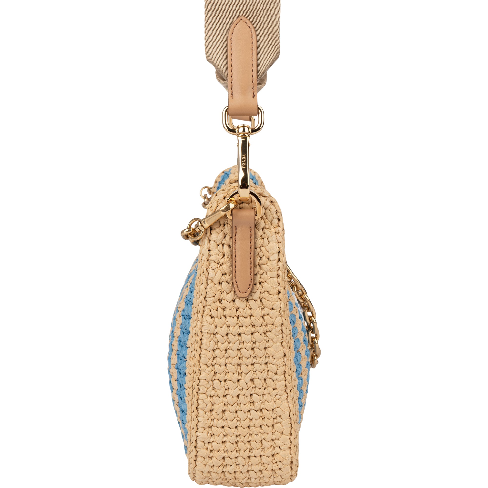 Prada Tricolor Raffia Re-Editon Crossbody Bag