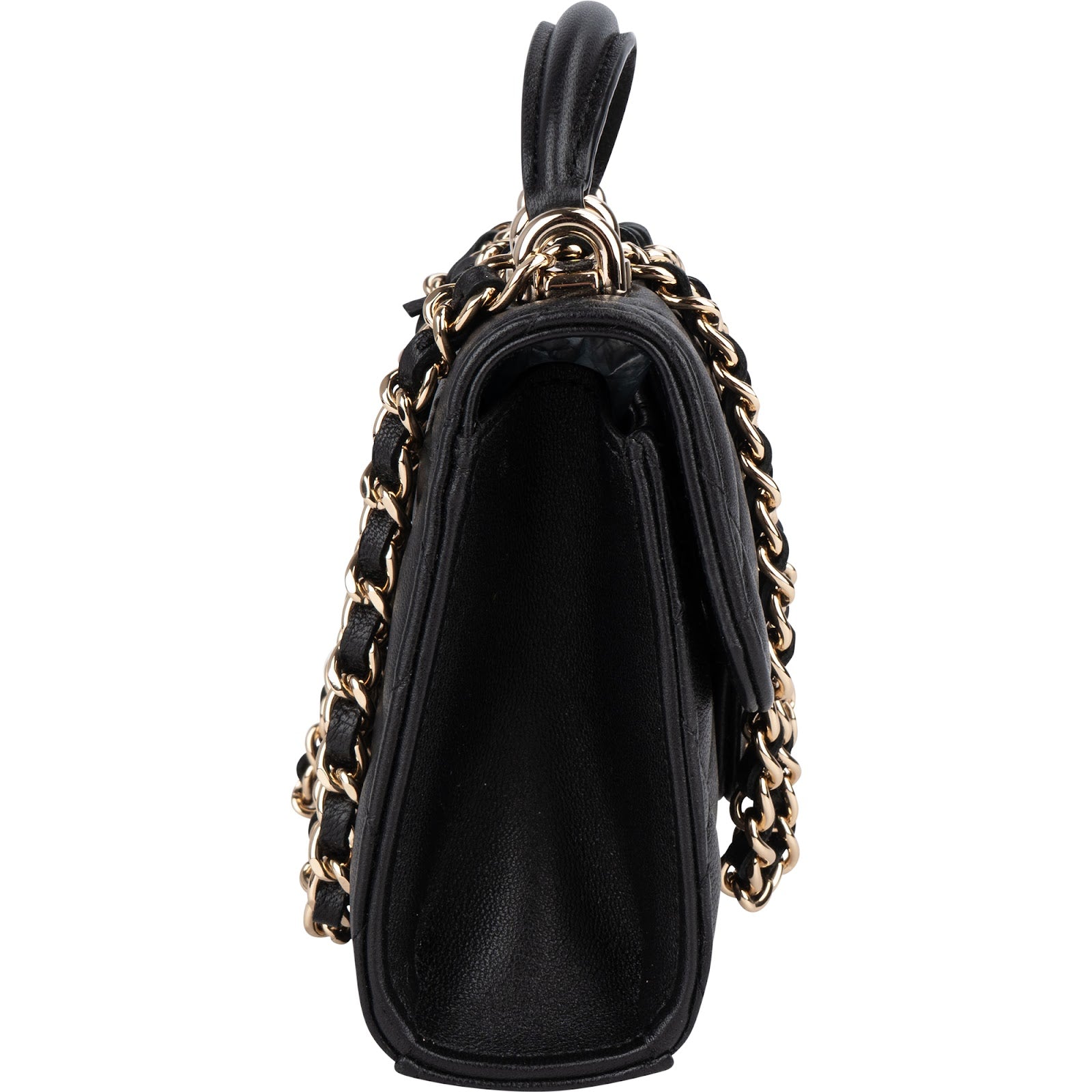 Chanel Quilted Lambskin Mini Single Flap with Top Handle Crossbody Bag