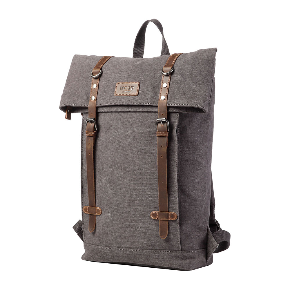 Heritage Canvas Laptop Backpack - Charcoal