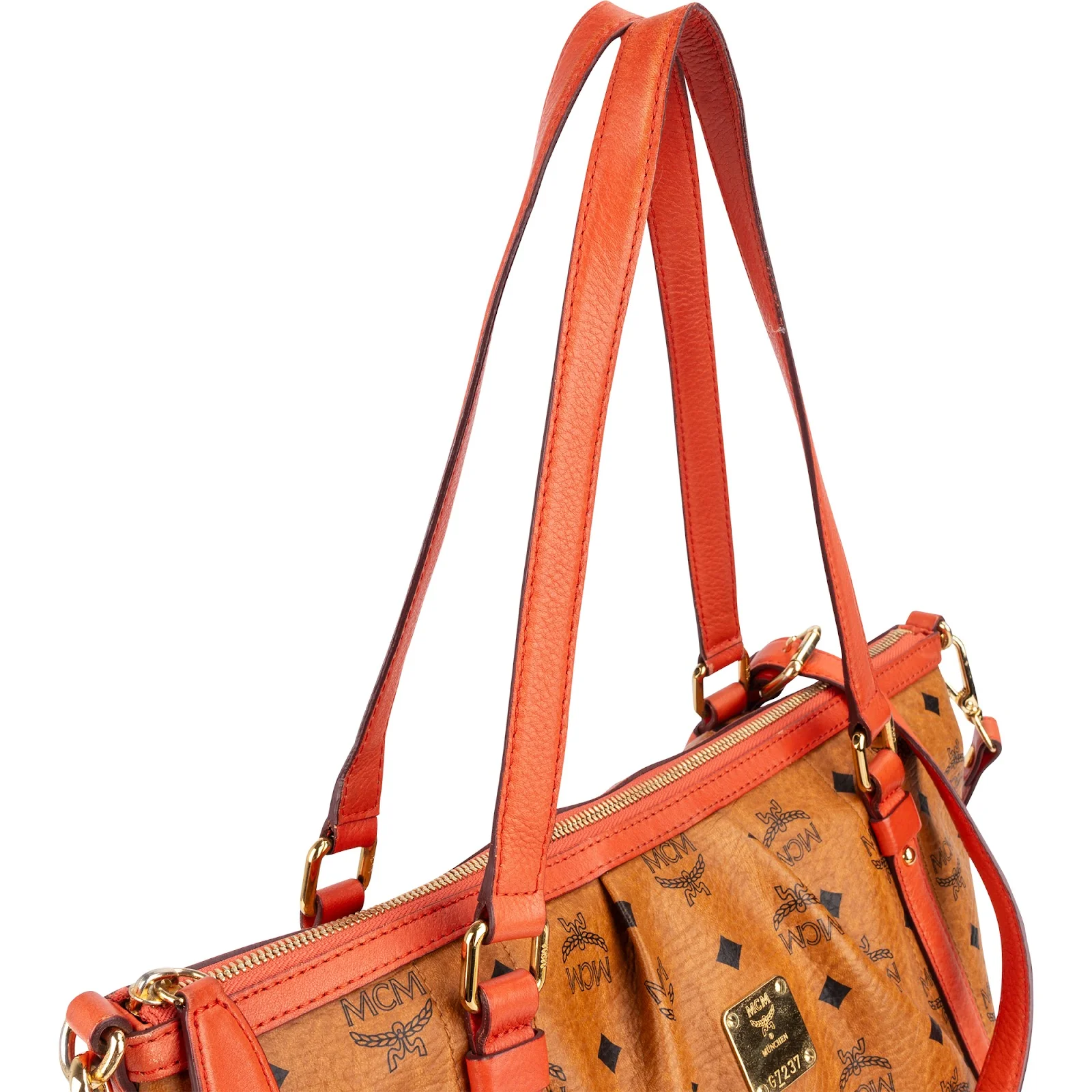 MCM Visetos Monogram Top Zip Shopper Shoulder Bag