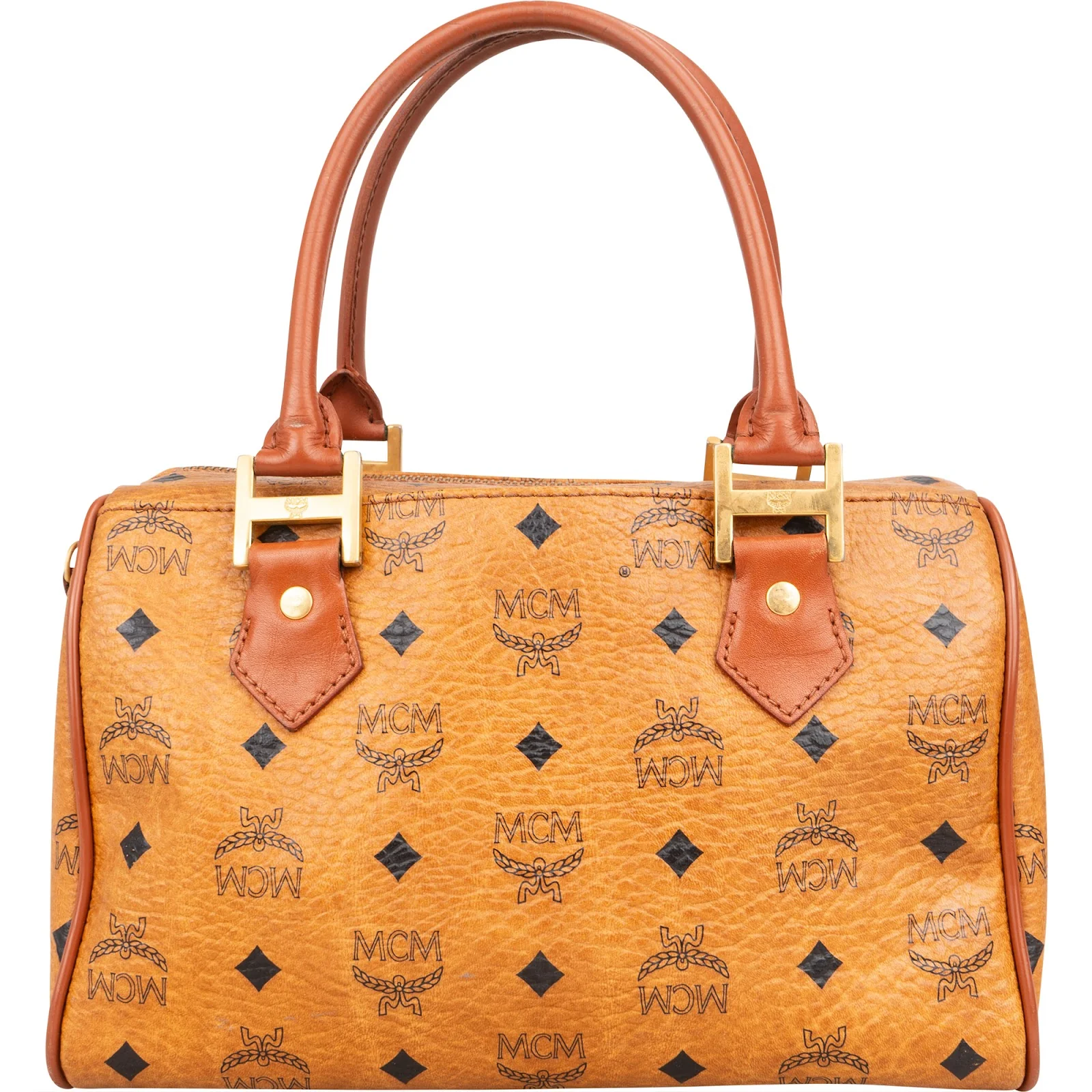 MCM Monogram Visetos Boston Bag