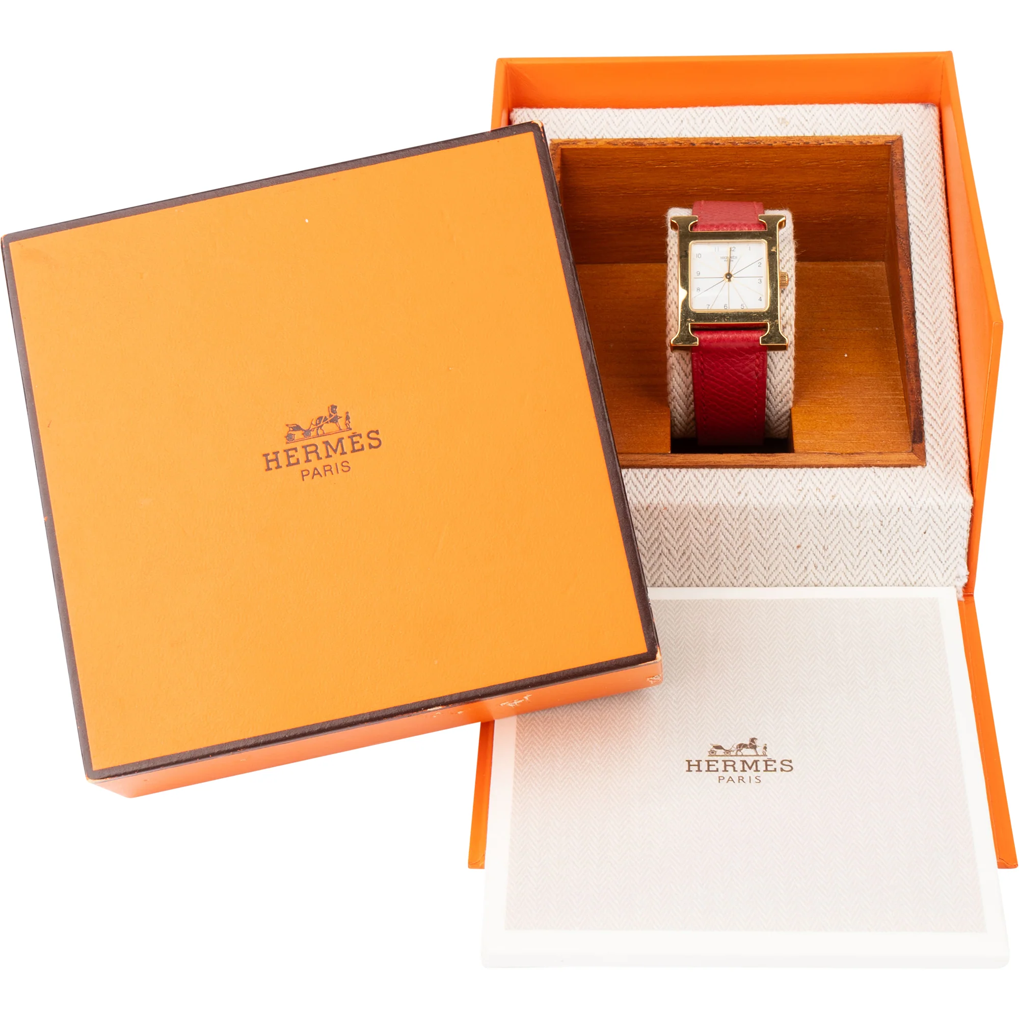 Hermès Gold Tone Heure H HH1.201 Women Watch