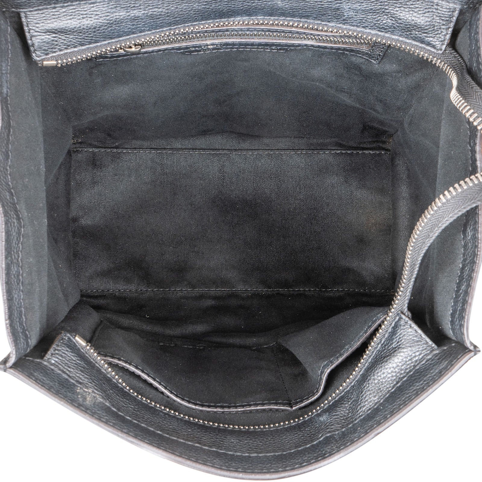 Céline Black Grained Leather Luggage Handbag