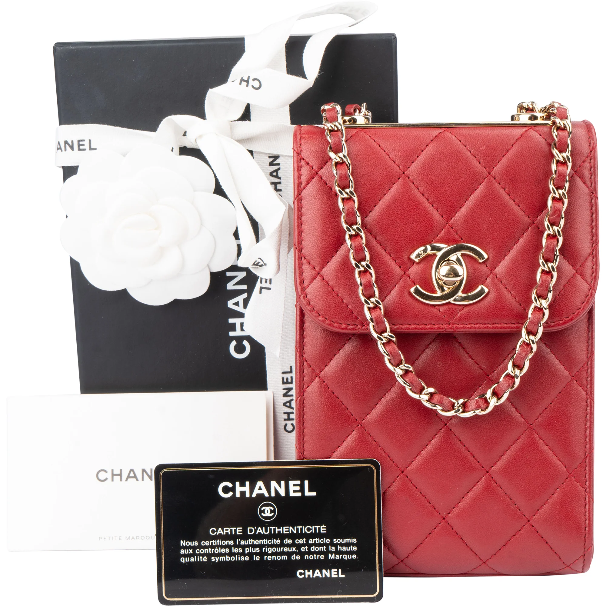 Chanel Quilted Lambskin On Chain Single Flap Crossbody Bag
