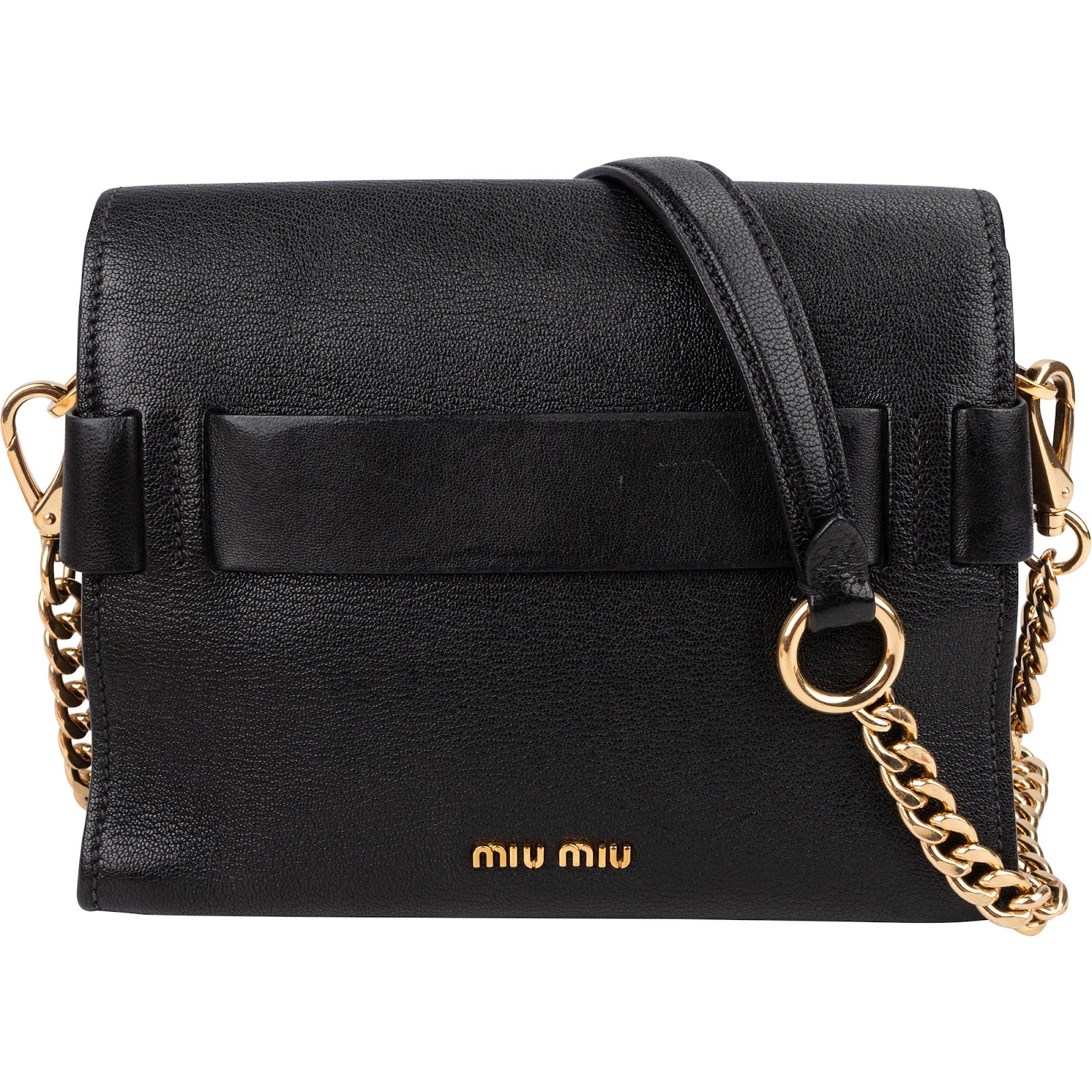 Miu Miu Madras Leather Flap Crossbody Bag