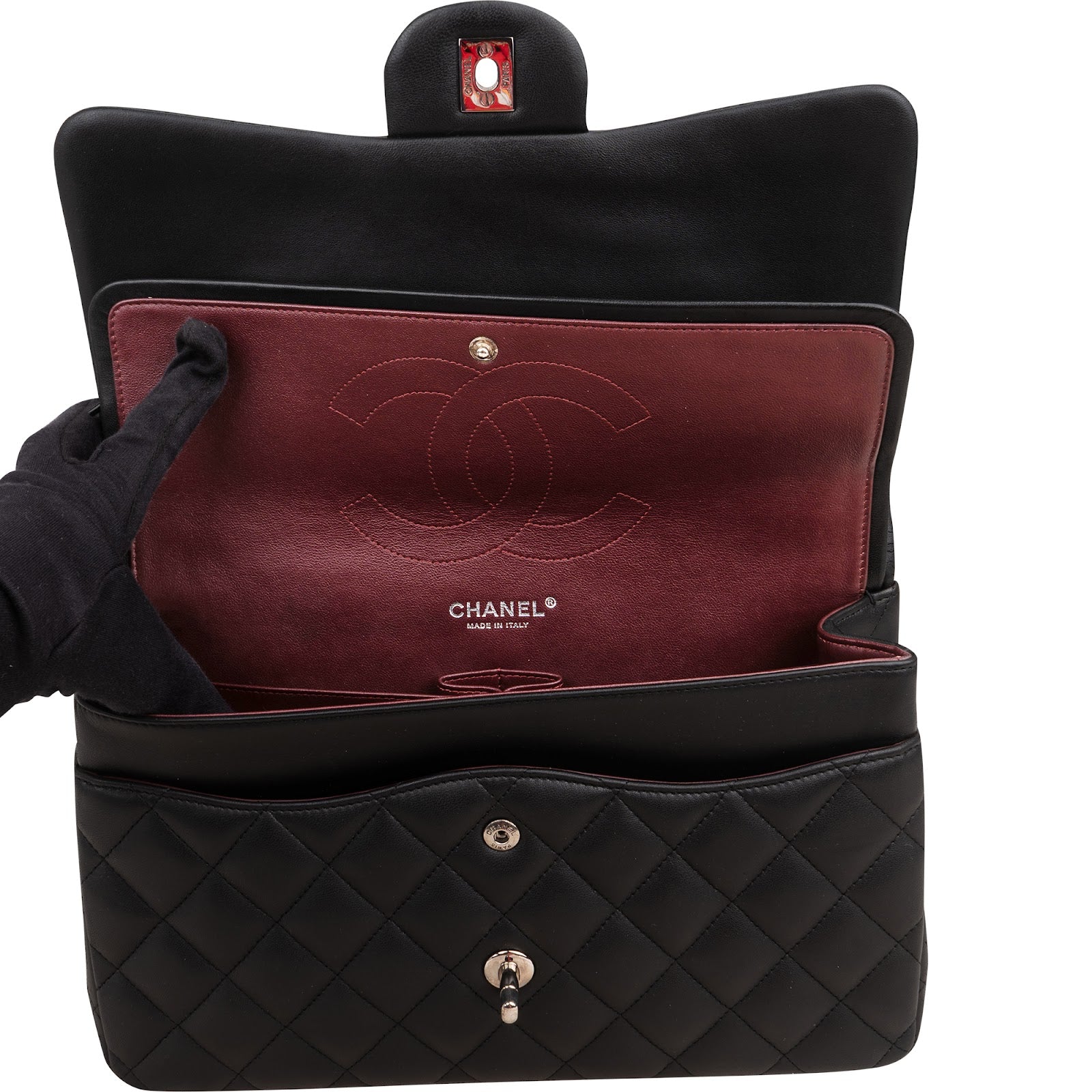 Chanel Quilted Lambskin Jumbo Double Flap Crossbody Bag
