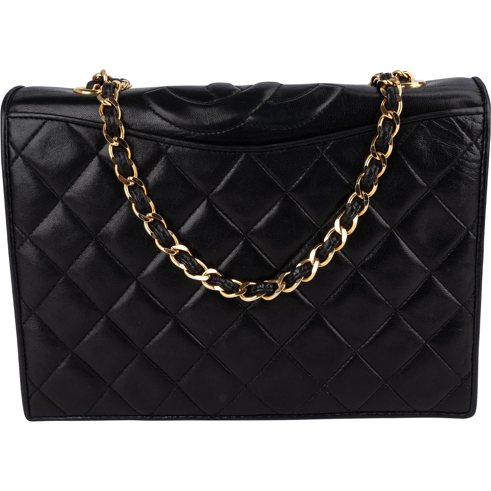 Chanel Quilted Lambskin CC Single Flap Shoulder Bag