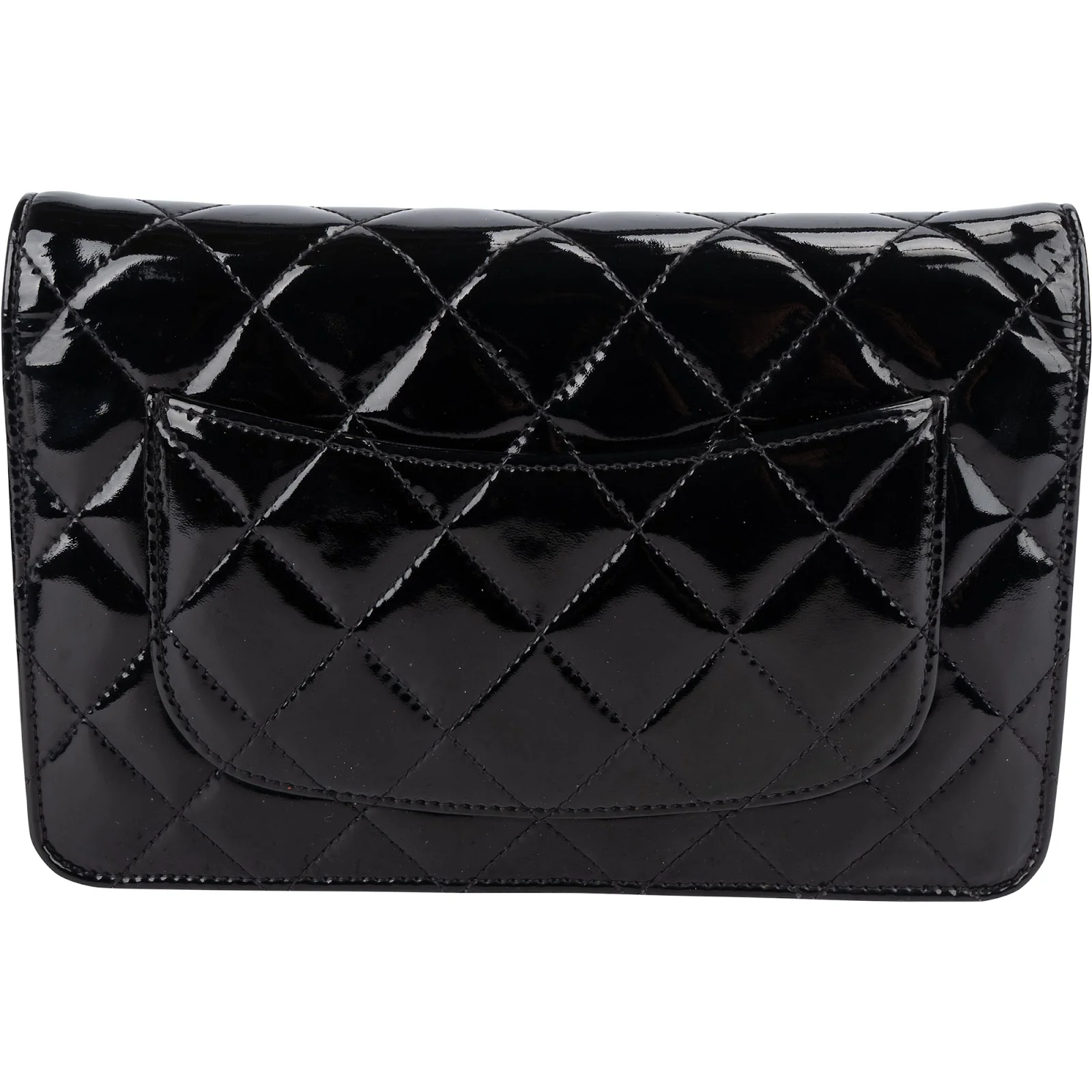 Chanel Quilted Patent Leather Wallet on Chain Crossbody Bag