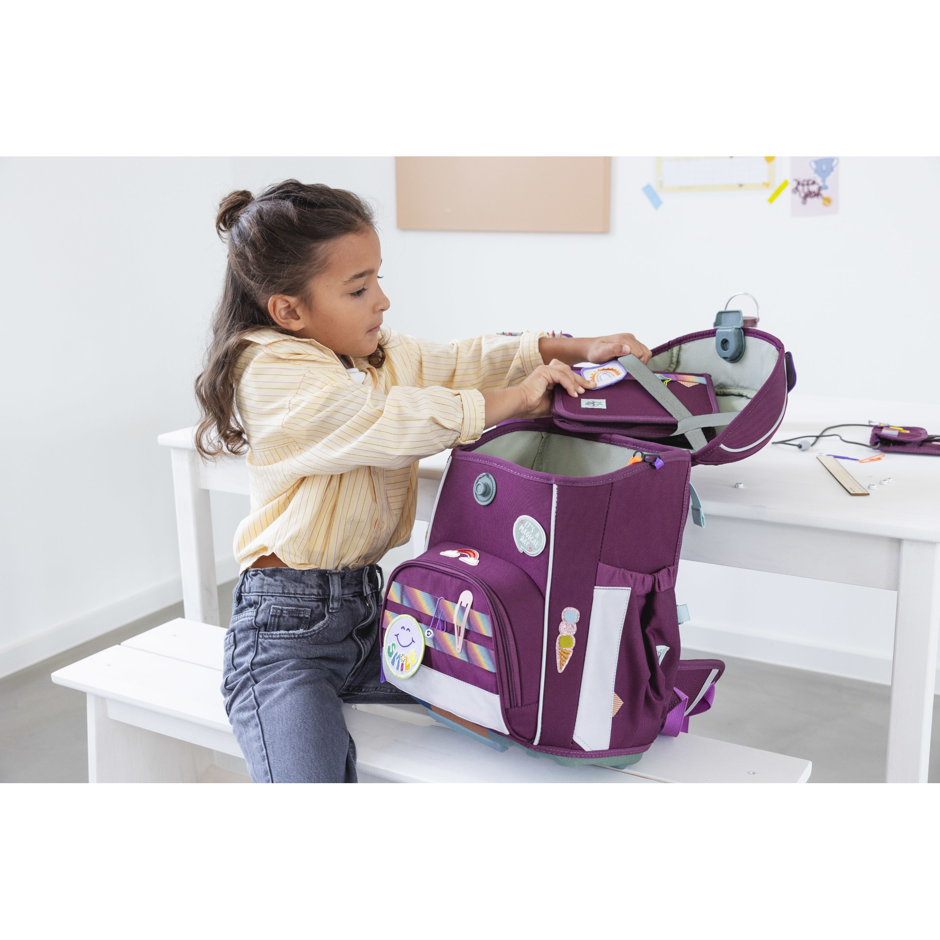 School Set Slim Unique Schulranzenset 6tlg. - lilac