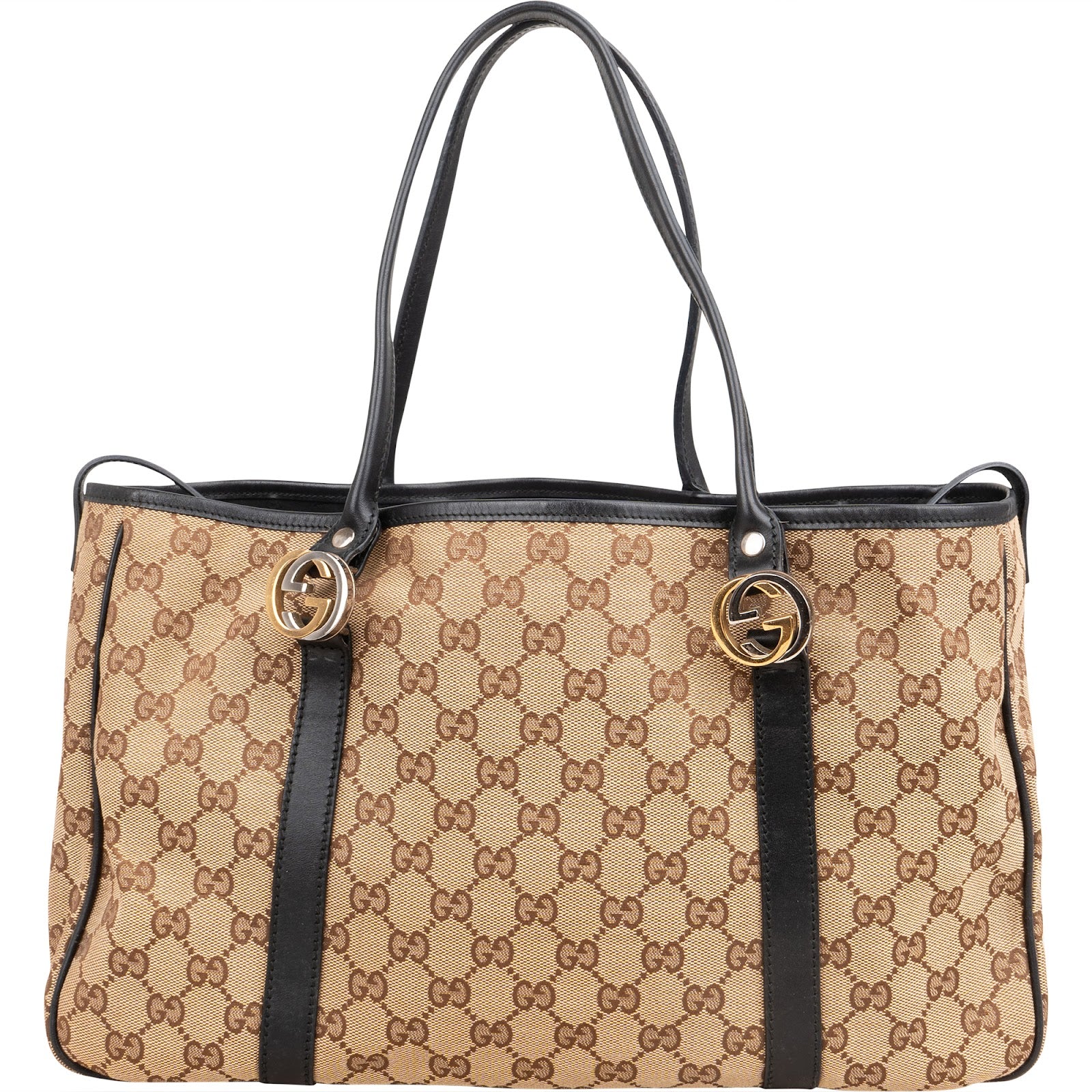 Gucci Monogram GG Canvas Twins Tote Shoulder Bag