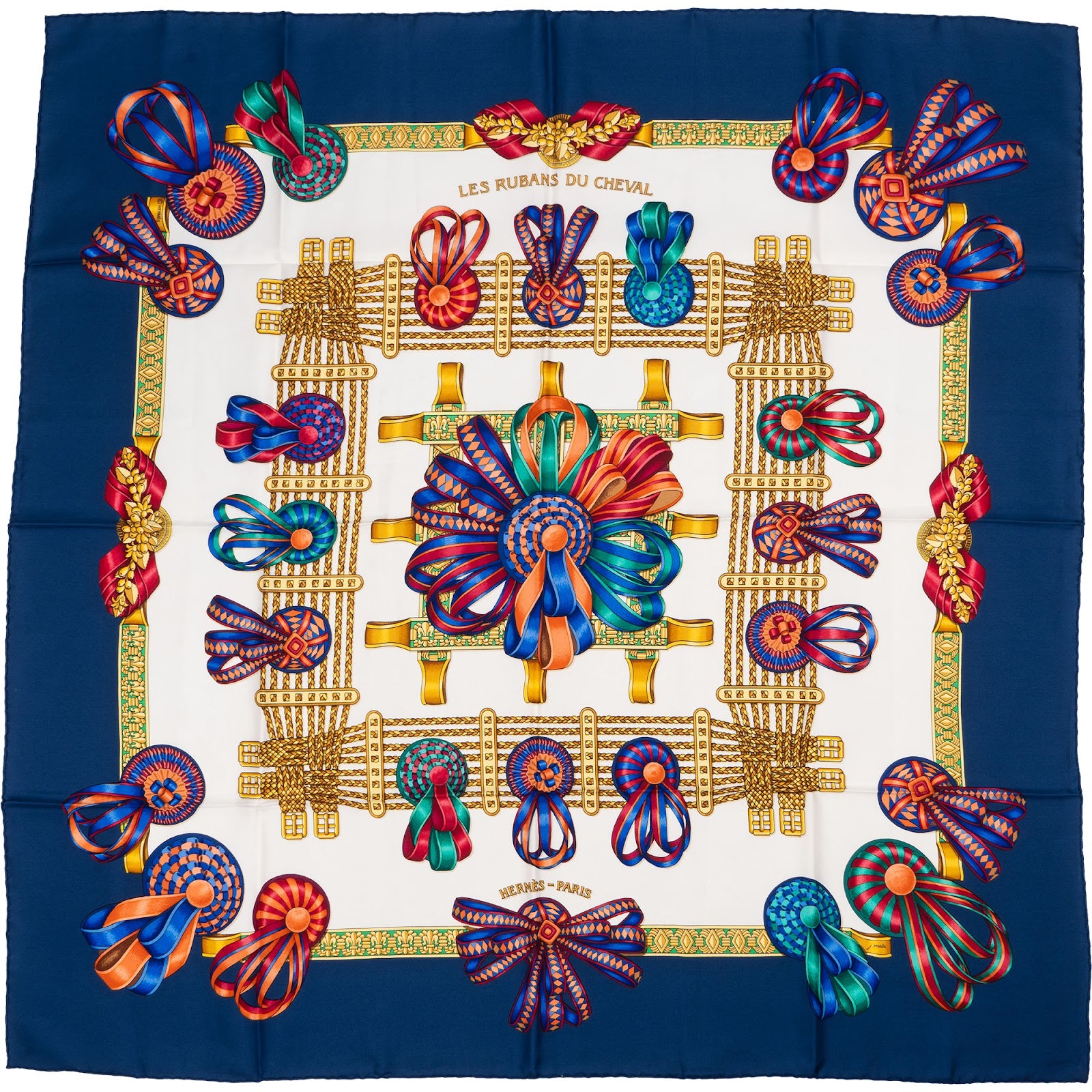 Hermès Les Rubans Du Cheval Silk 90 Tuch