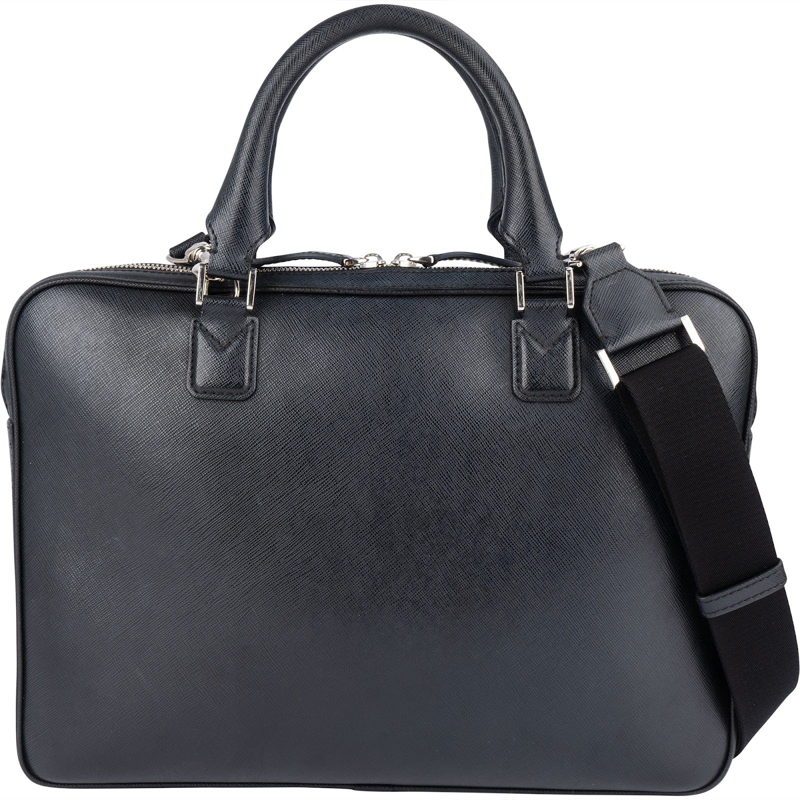 Montblanc Black Saffiano Leather Sartorial Aktentasche
