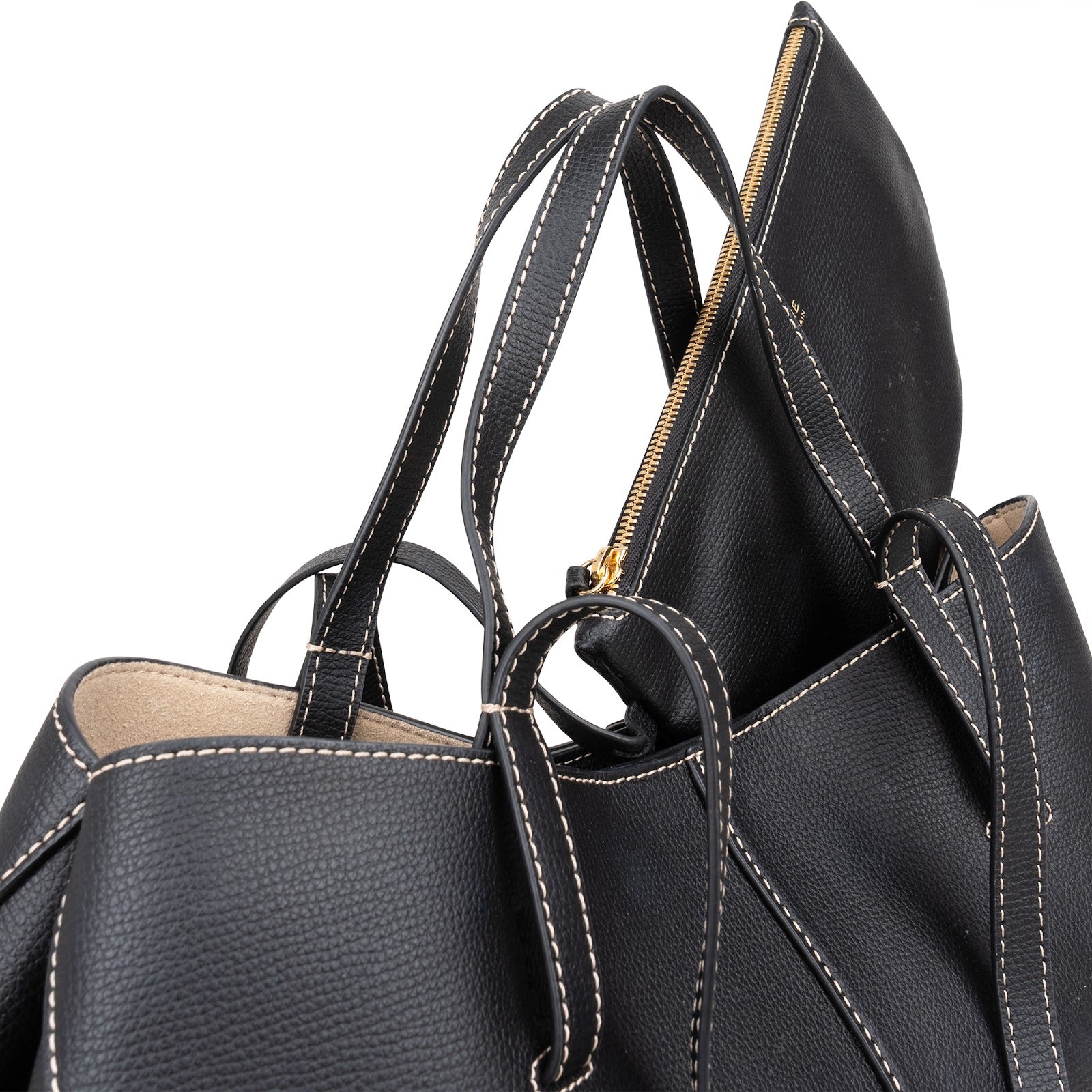 Polène Grained Leather Cyme Tote Handbag