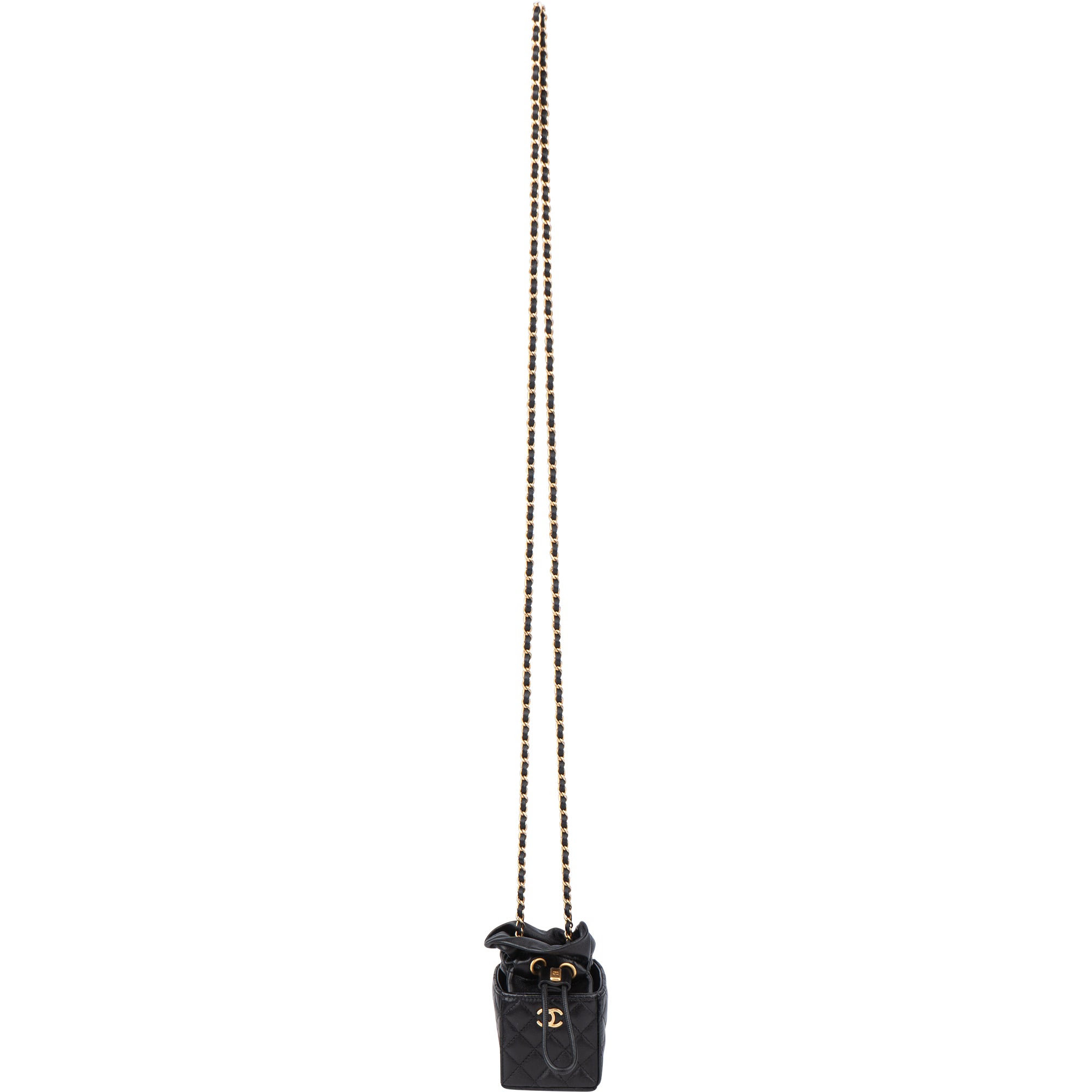 Chanel Quilted Leather Micro Cube Crossbody Bag