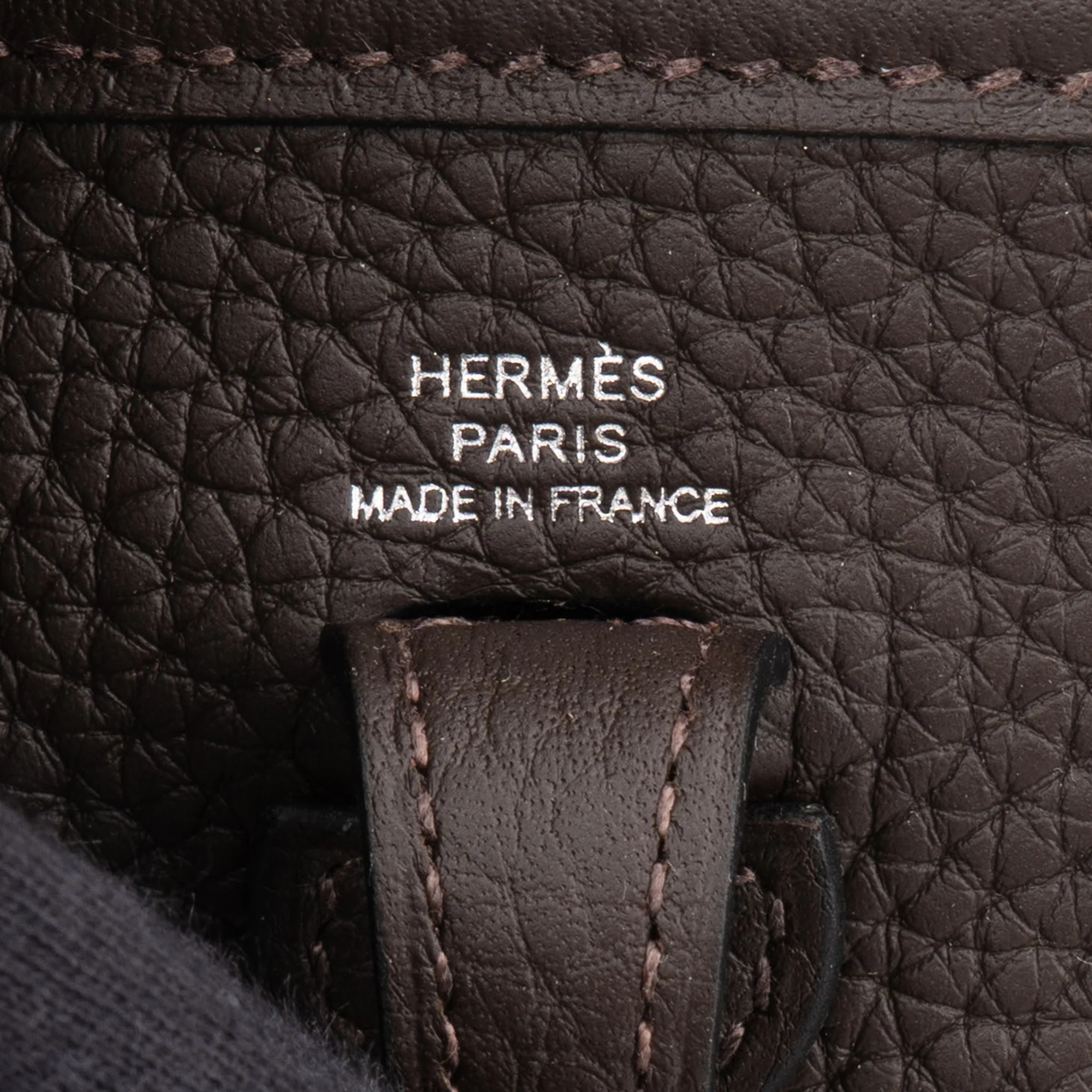 Hermès Brun Clemence Leather Evelyne 16 Crossbody Bag
