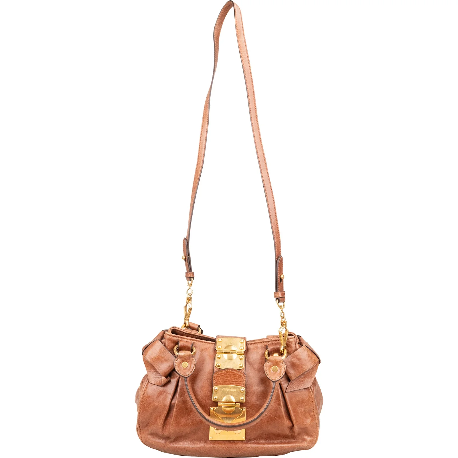Miu Miu Vitello Lux Bow City Handbag