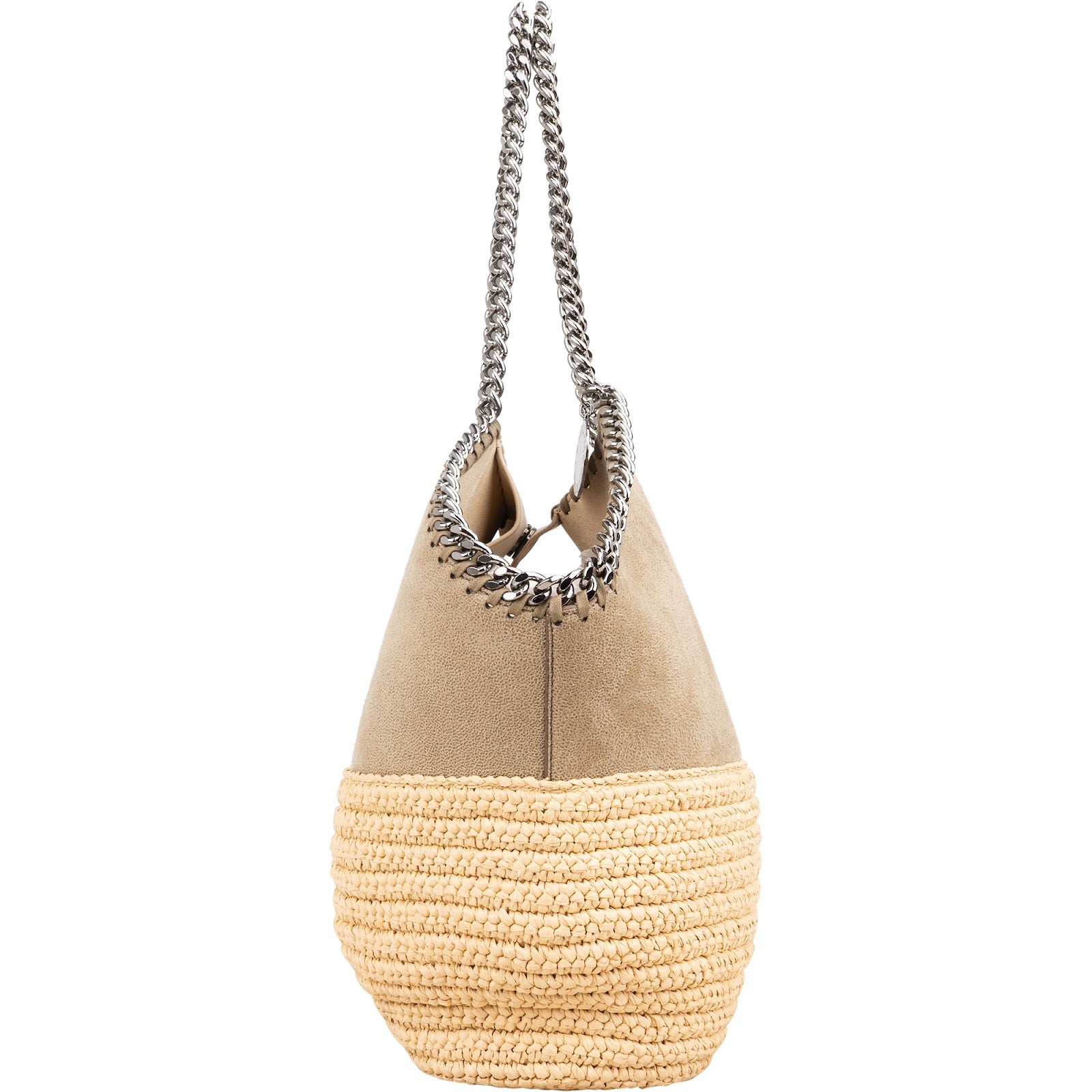 Stella McCartney - Shaggy Deer Raffia Falabella-schoudertas