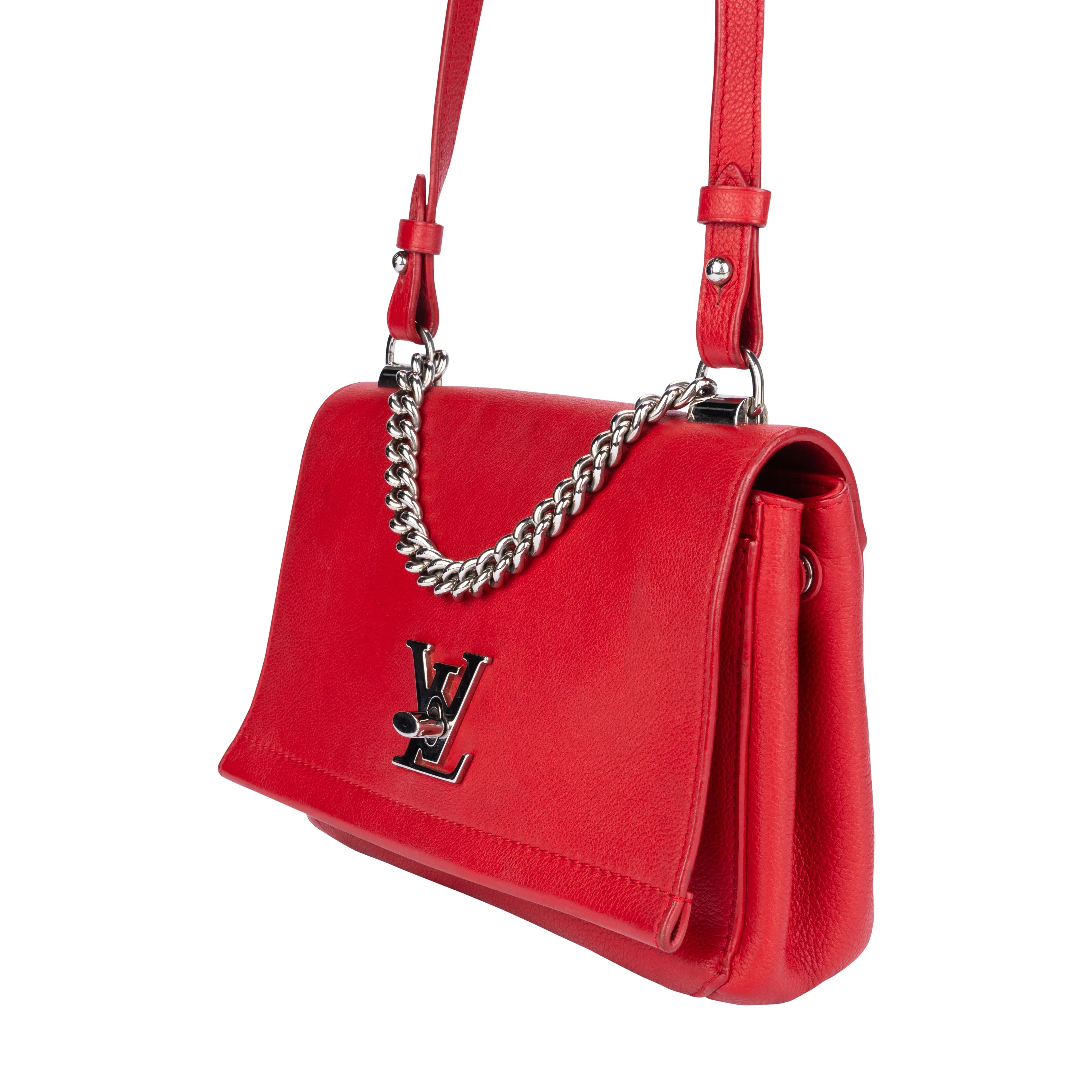 Louis Vuitton Lockme BB Red Leather Crossbody Bag
