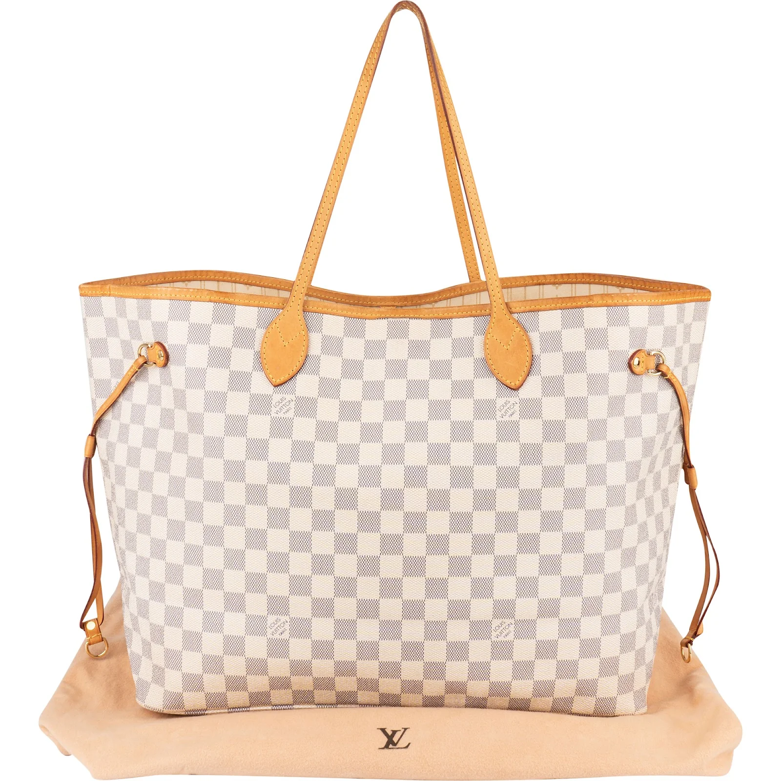 Louis Vuitton Monogram Damier Azur Canvas Neverfull GM Shoulder Bag