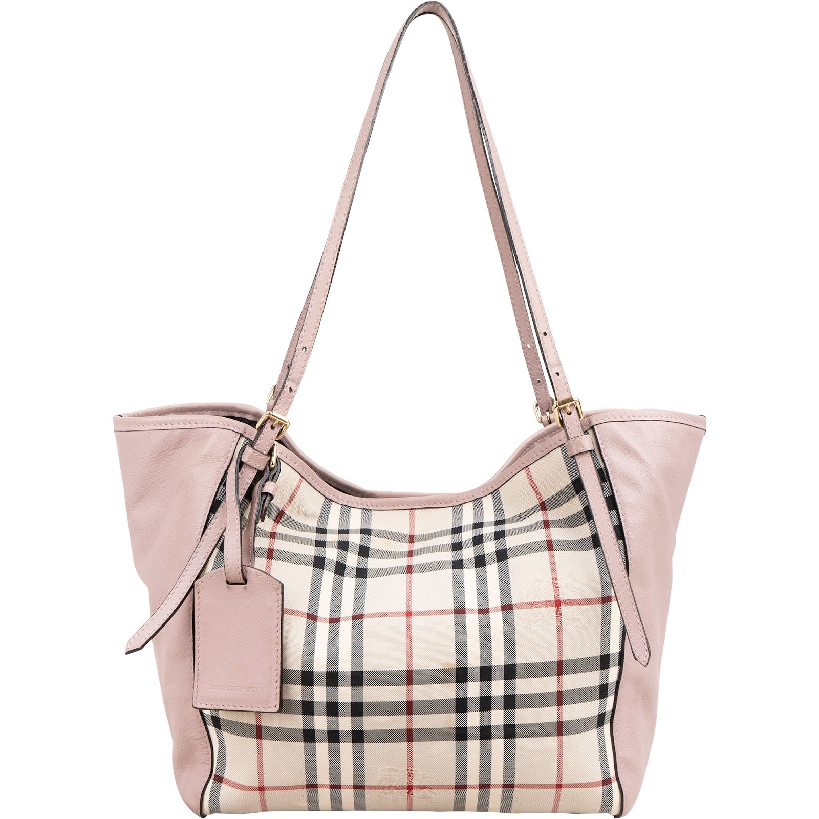 Burberry - Haymarket Check Leather Canter Shoulder Bag