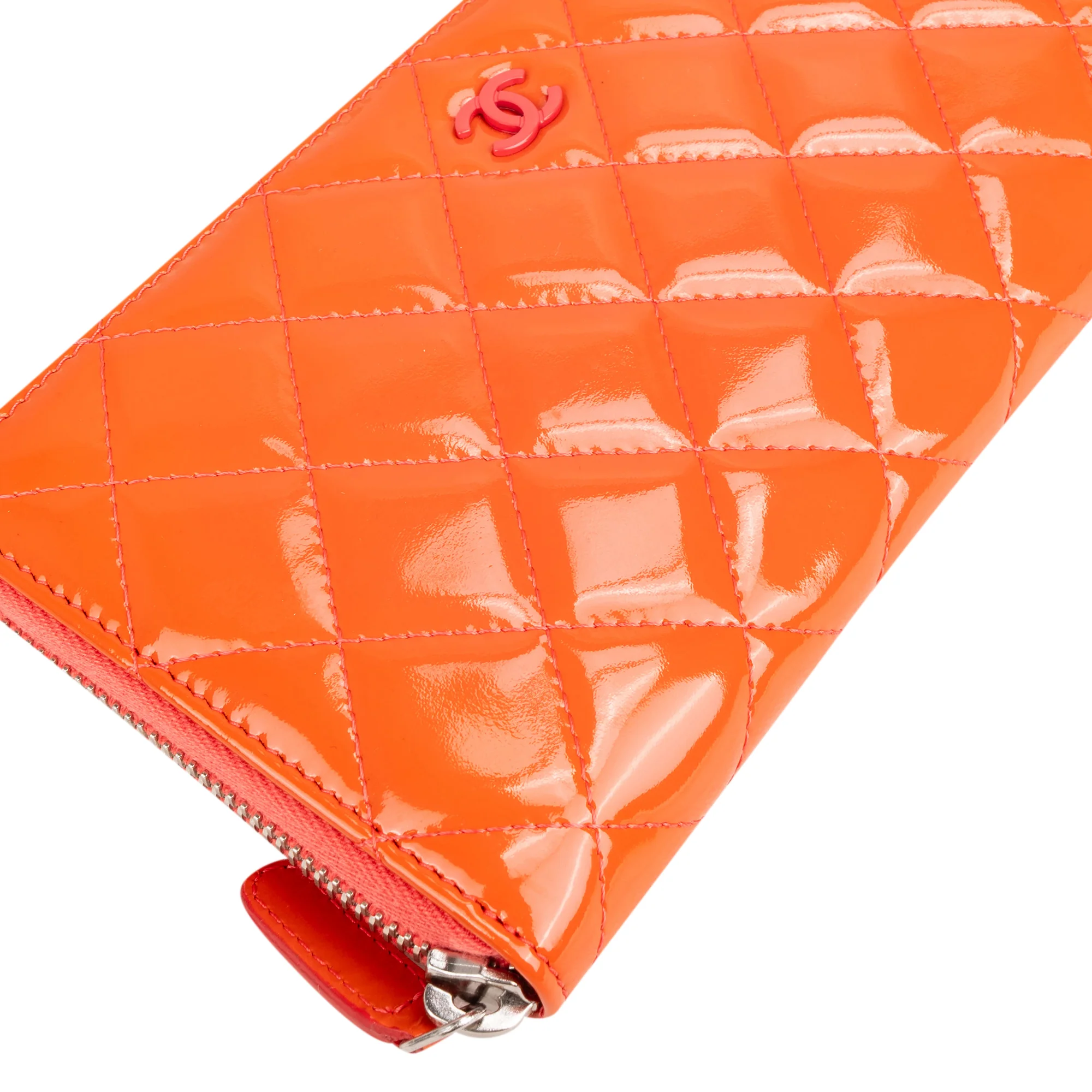 Chanel Quilted Patent Leather CC Wallet