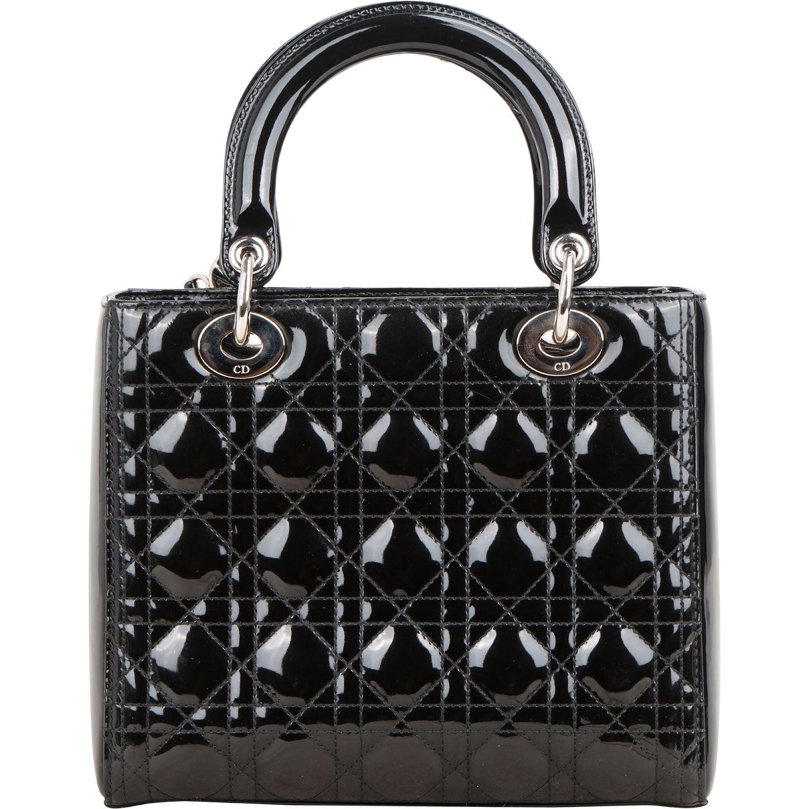 Christian Dior – Lady Dior handtas met quiltpatroon en Cannage-motief in lakleer