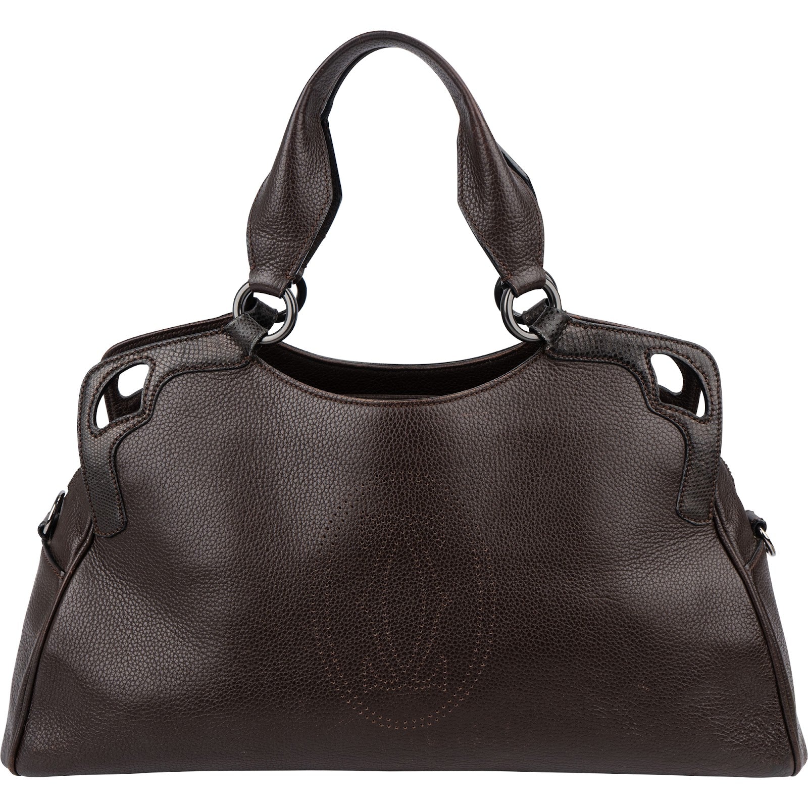 Cartier Brown Pebbled Leather Handbag