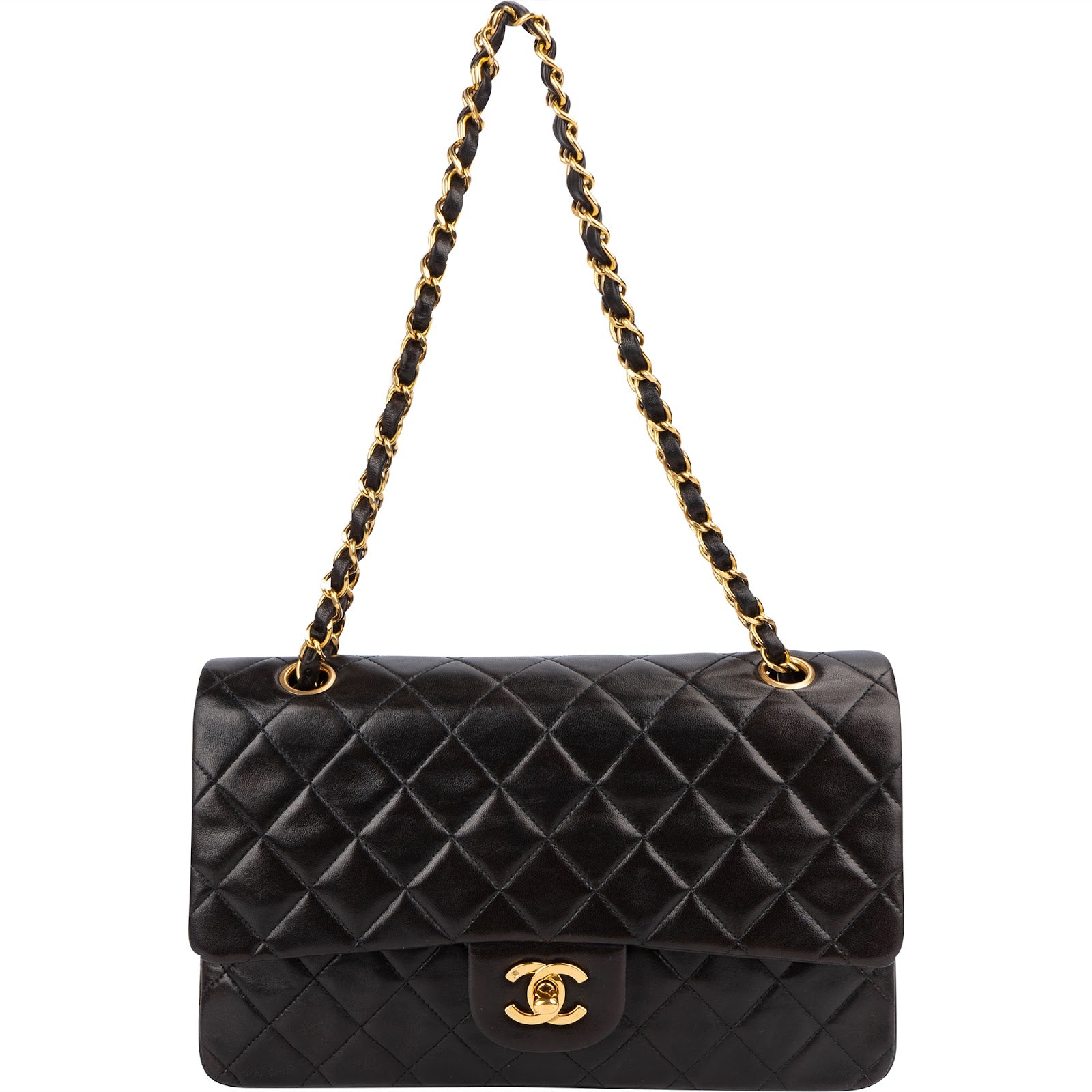 Chanel Quilted Lambskin 24K Gold Double Flap Shoulder Bag
