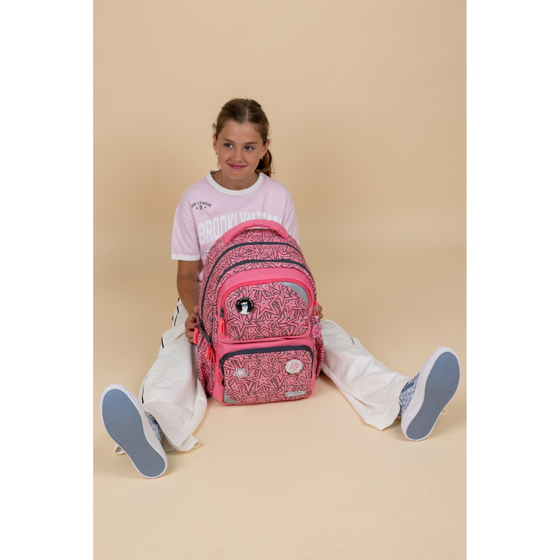 Maxi Pack Schulrucksack mit Brustgurt 2tlg. Set - "Love Stars"
