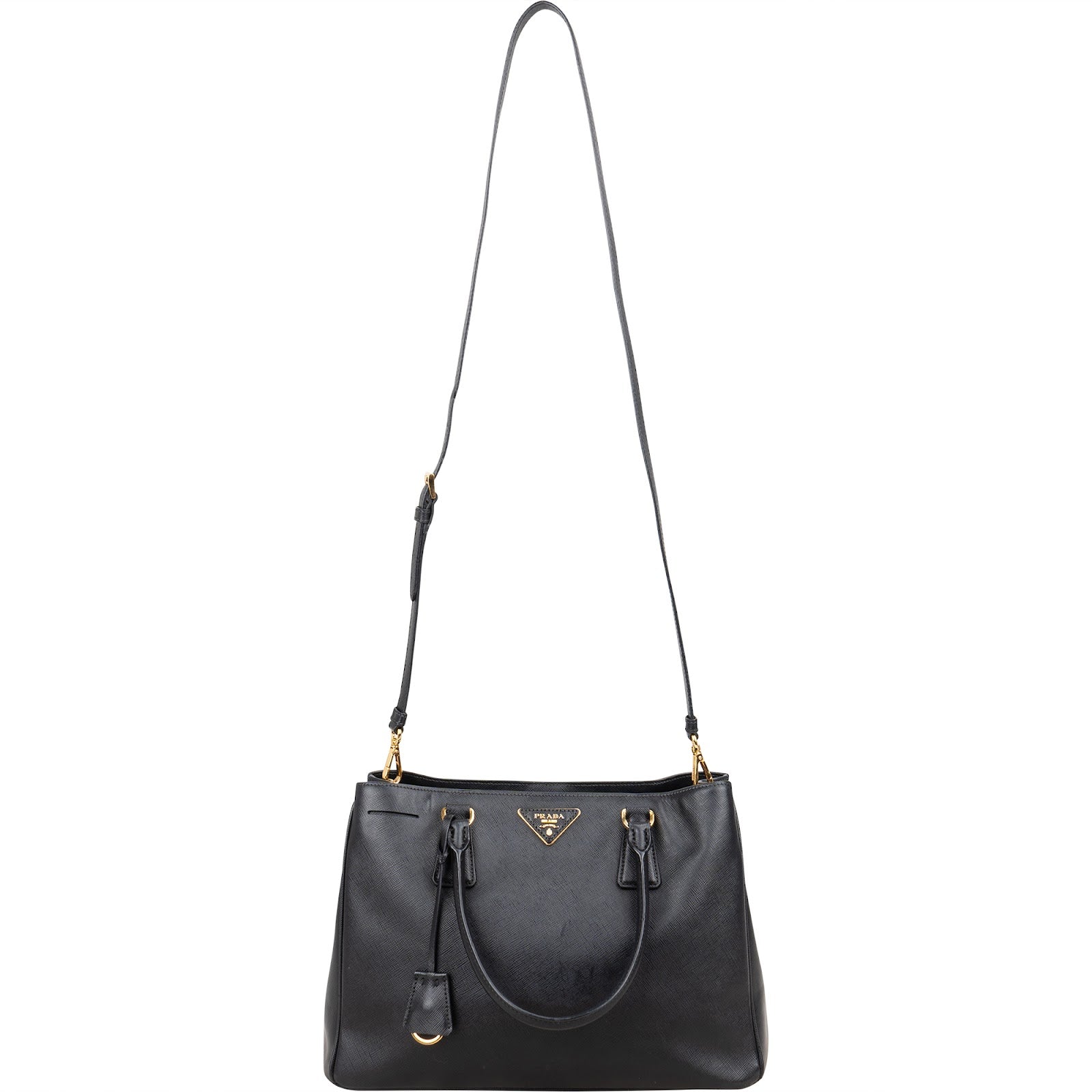 Prada Black Saffiano Leather Galleria Handbag