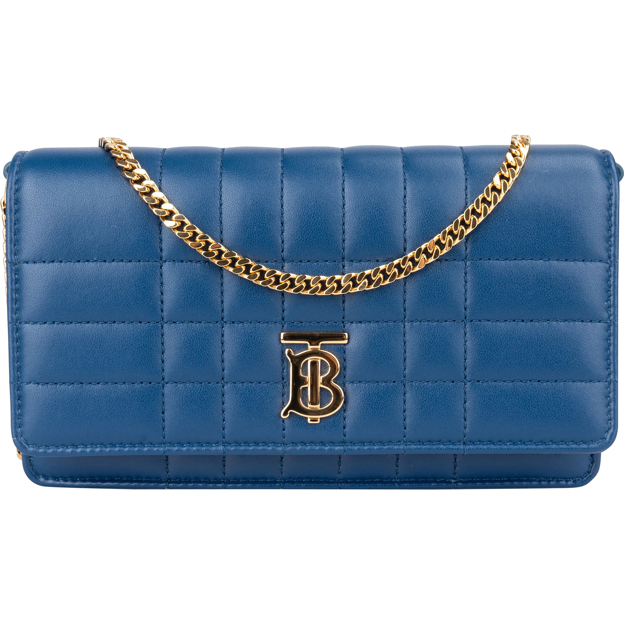 Burberry Blue Quilted Leather Lola Crossbody Bag