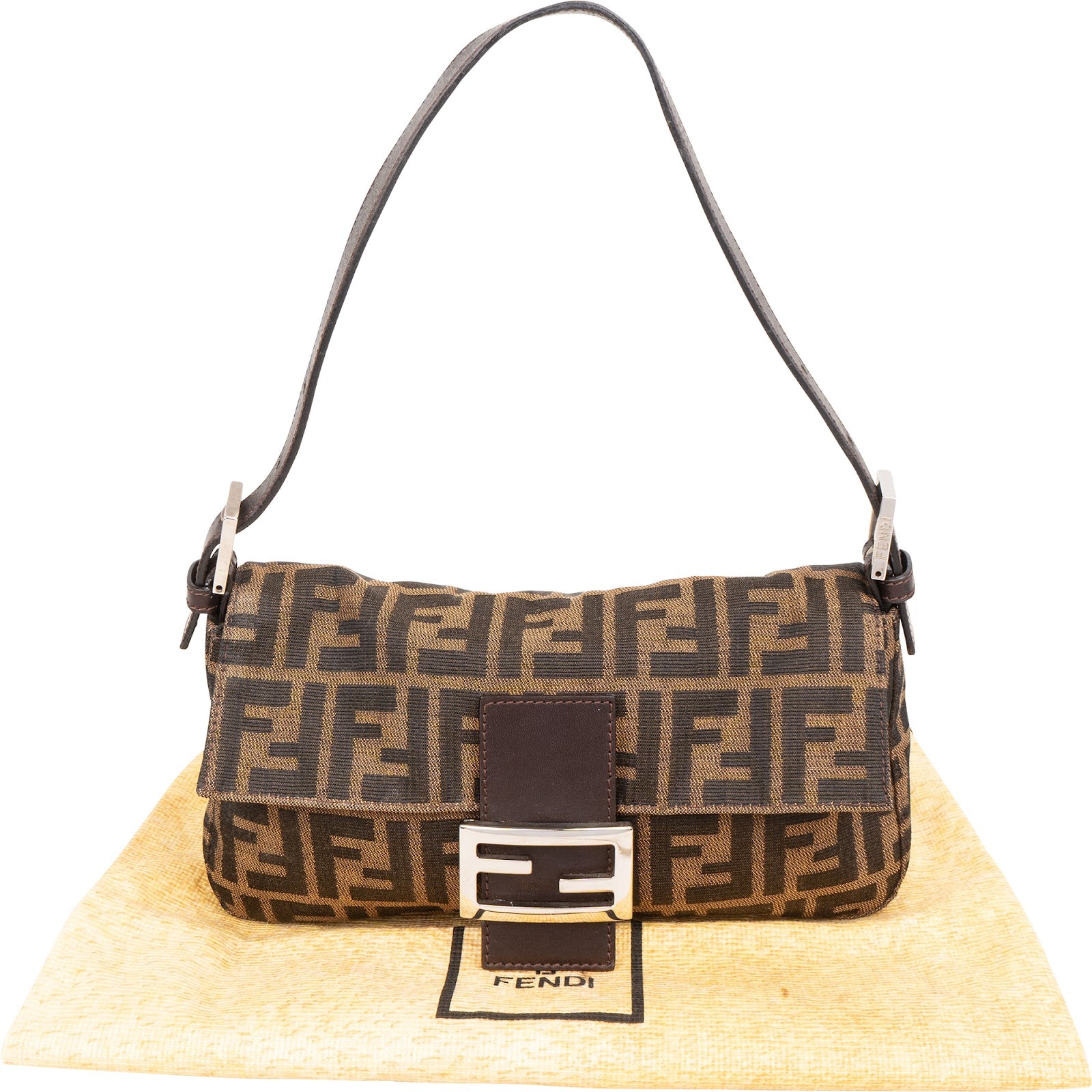 Sac à bandoulière Fendi Monogram FF Zucca Baguette