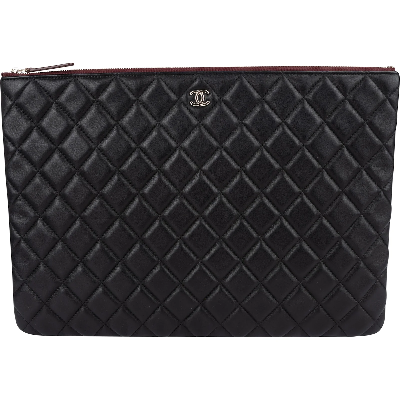 Chanel Quilted Lambskin CC Clutch Bag