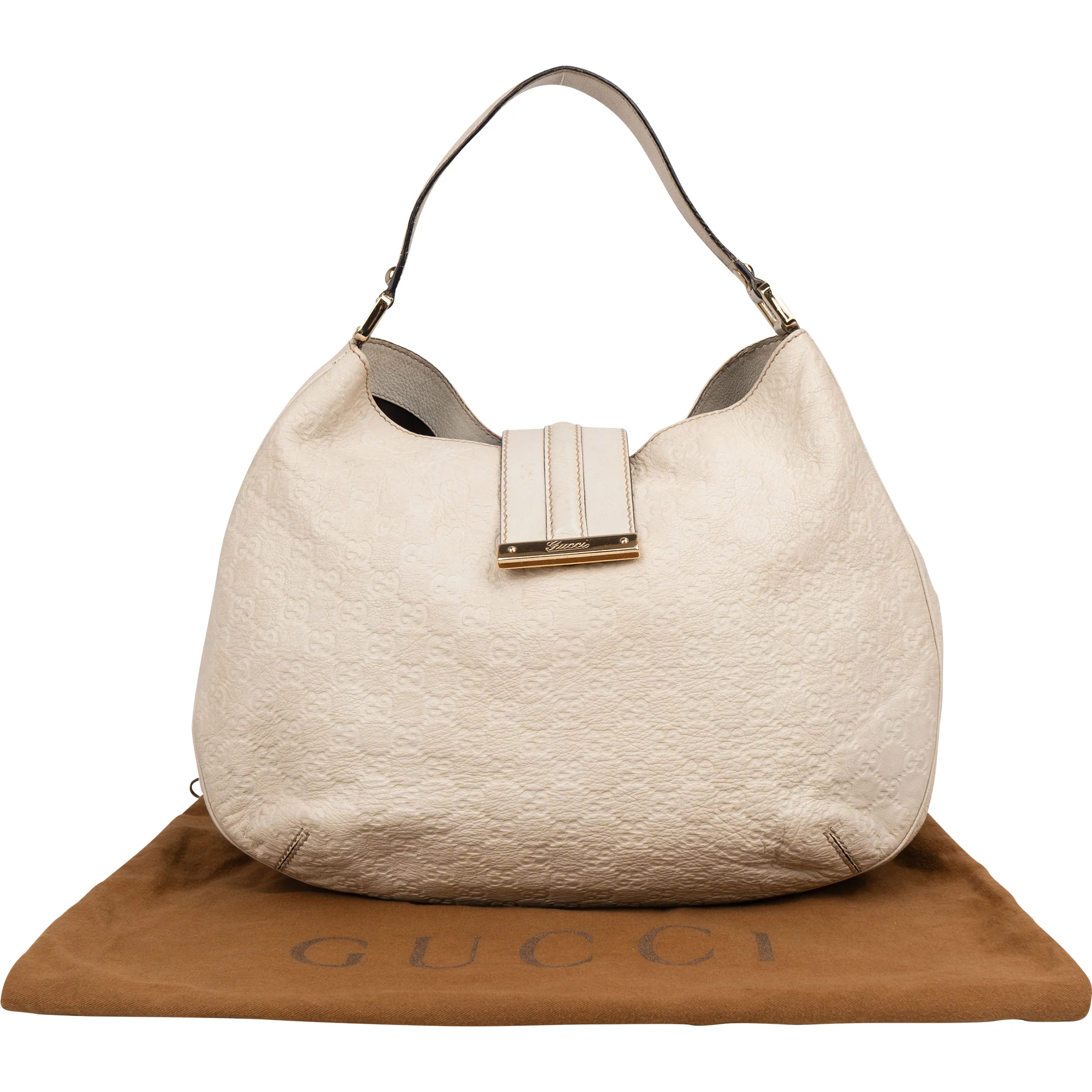Gucci Leather GG Monogram Guccissima Handbag