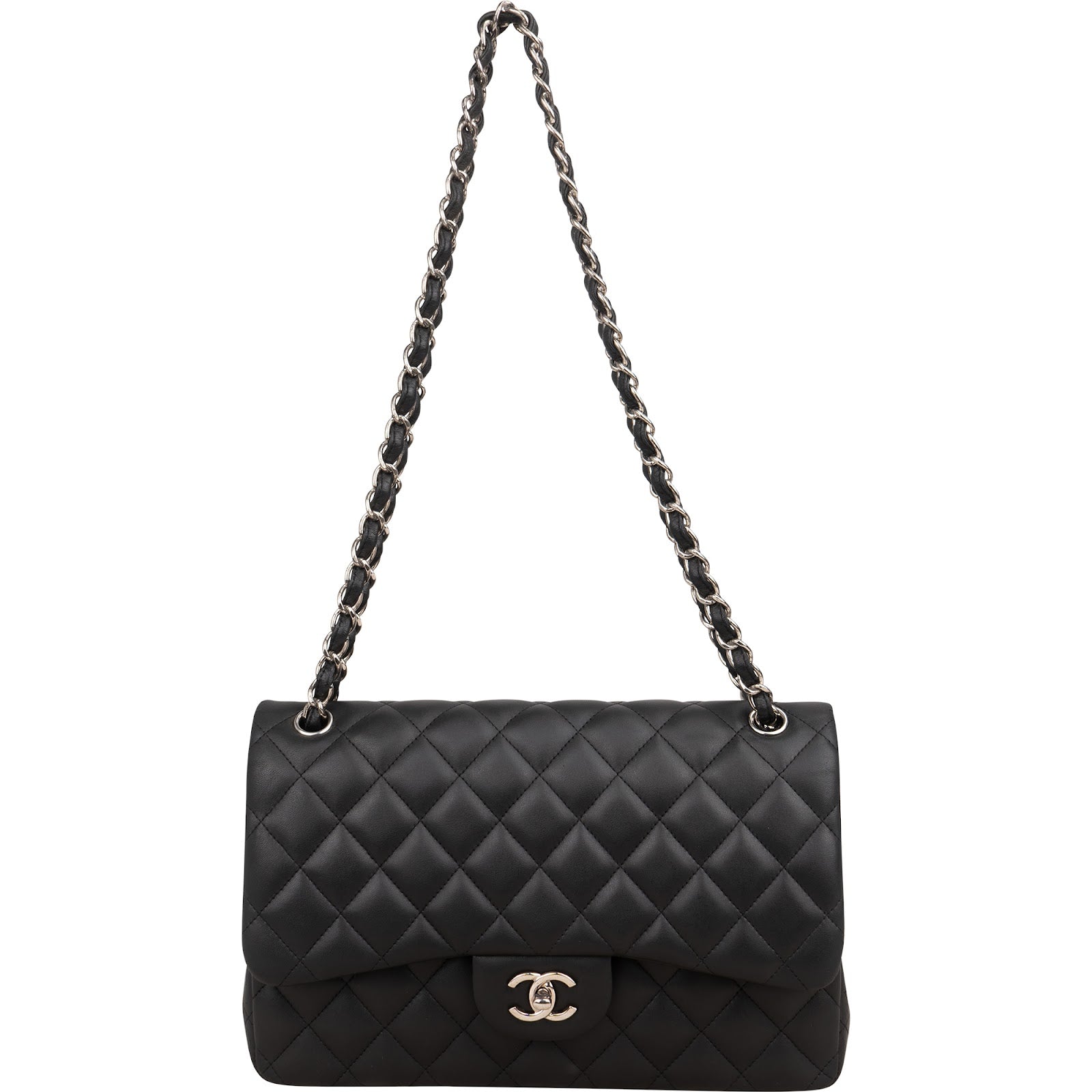 Chanel Quilted Lambskin Jumbo Double Flap Crossbody Bag
