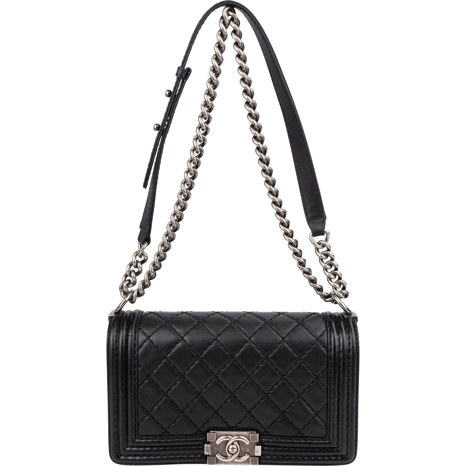 Chanel Quilted Lambskin Medium Boy Single Flap Crossbody Bag