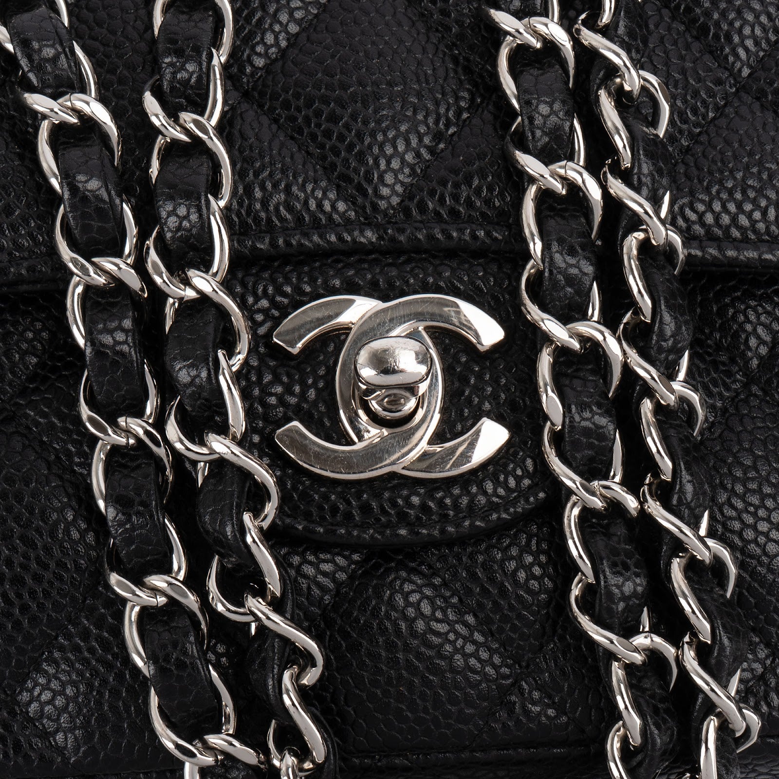 Chanel Quilted Caviar Leather Small Double Flap Shoulder Bag