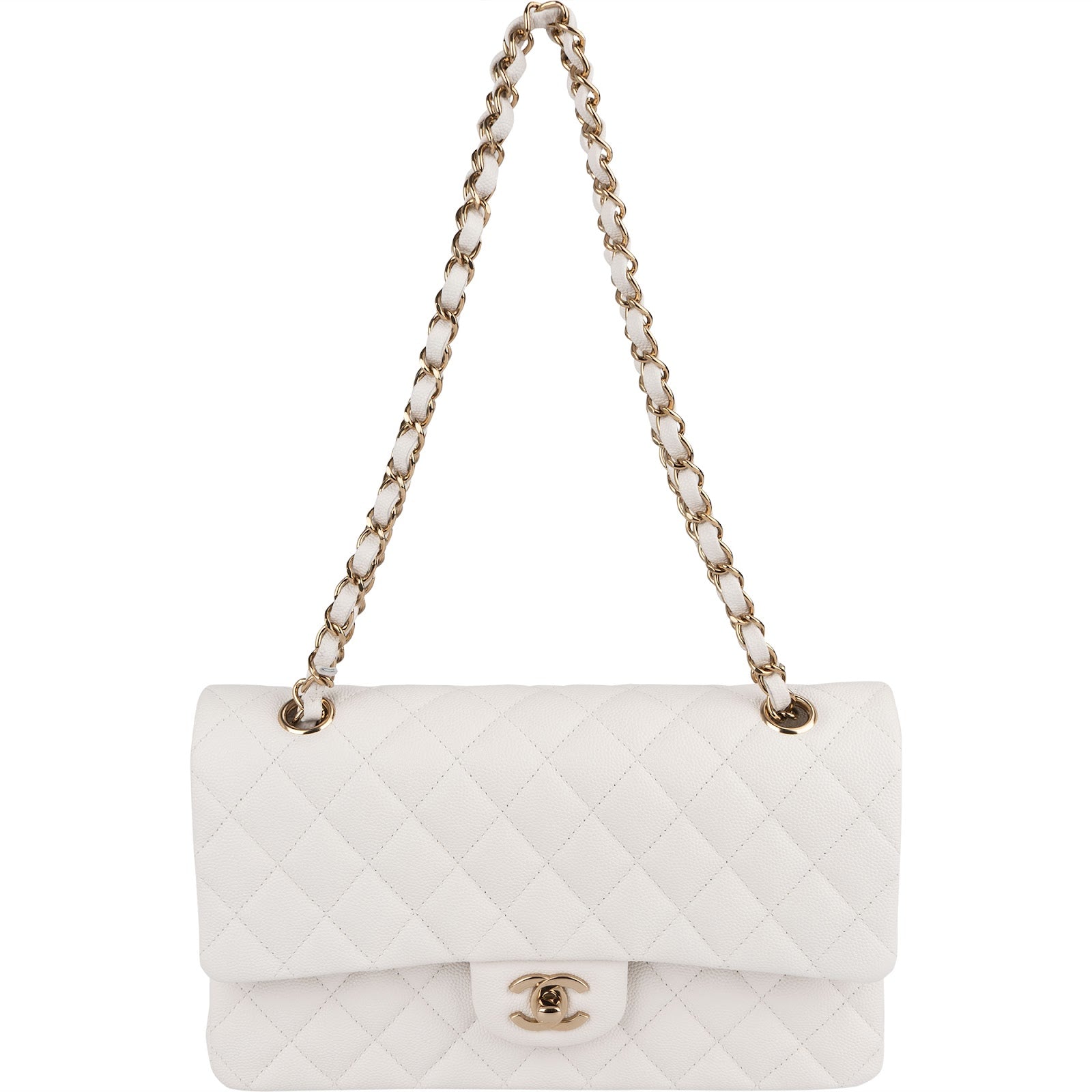 Chanel Quilted Caviar Leather Medium Double Flap Shoulder Bag