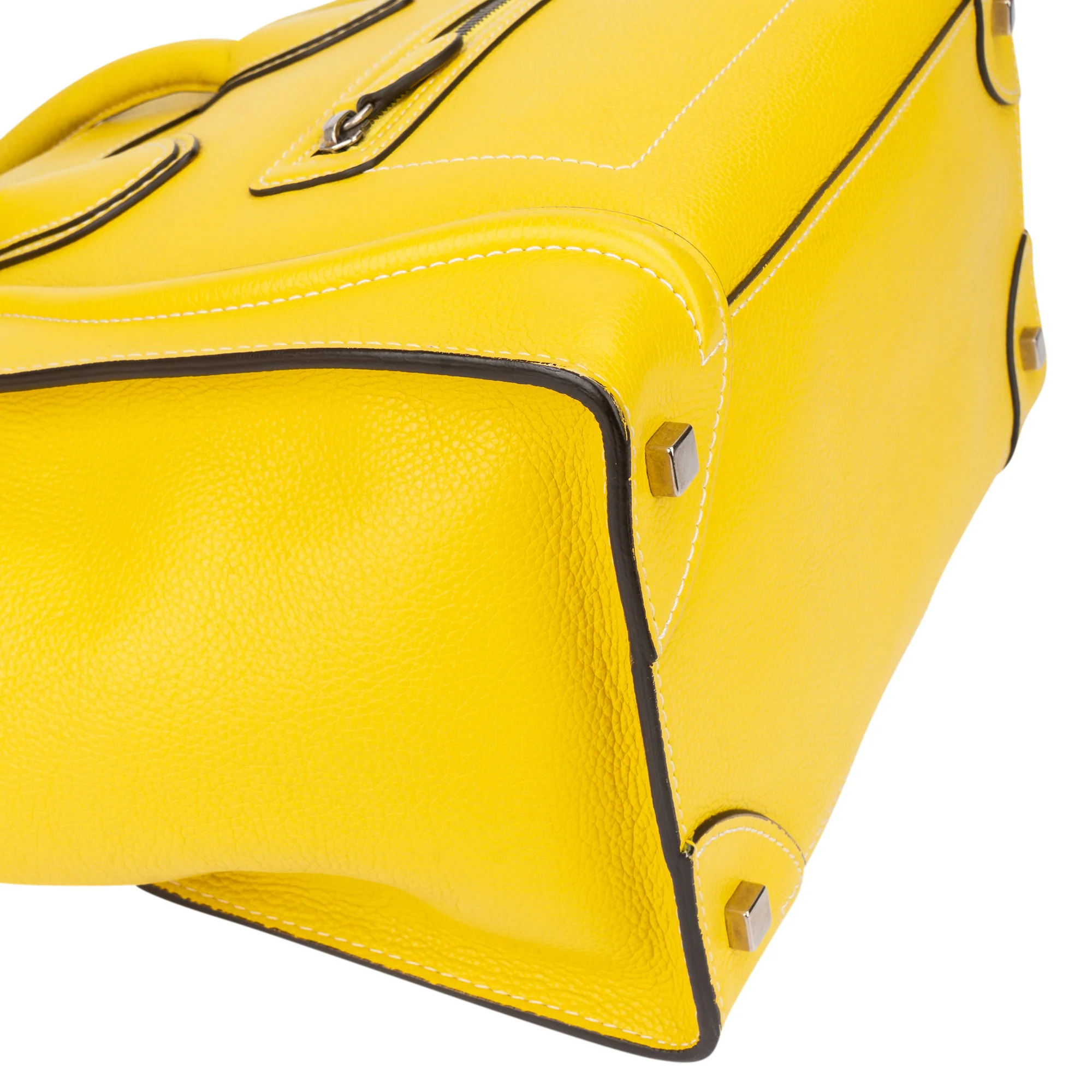 Celine Yellow Leather Luggage Handbag