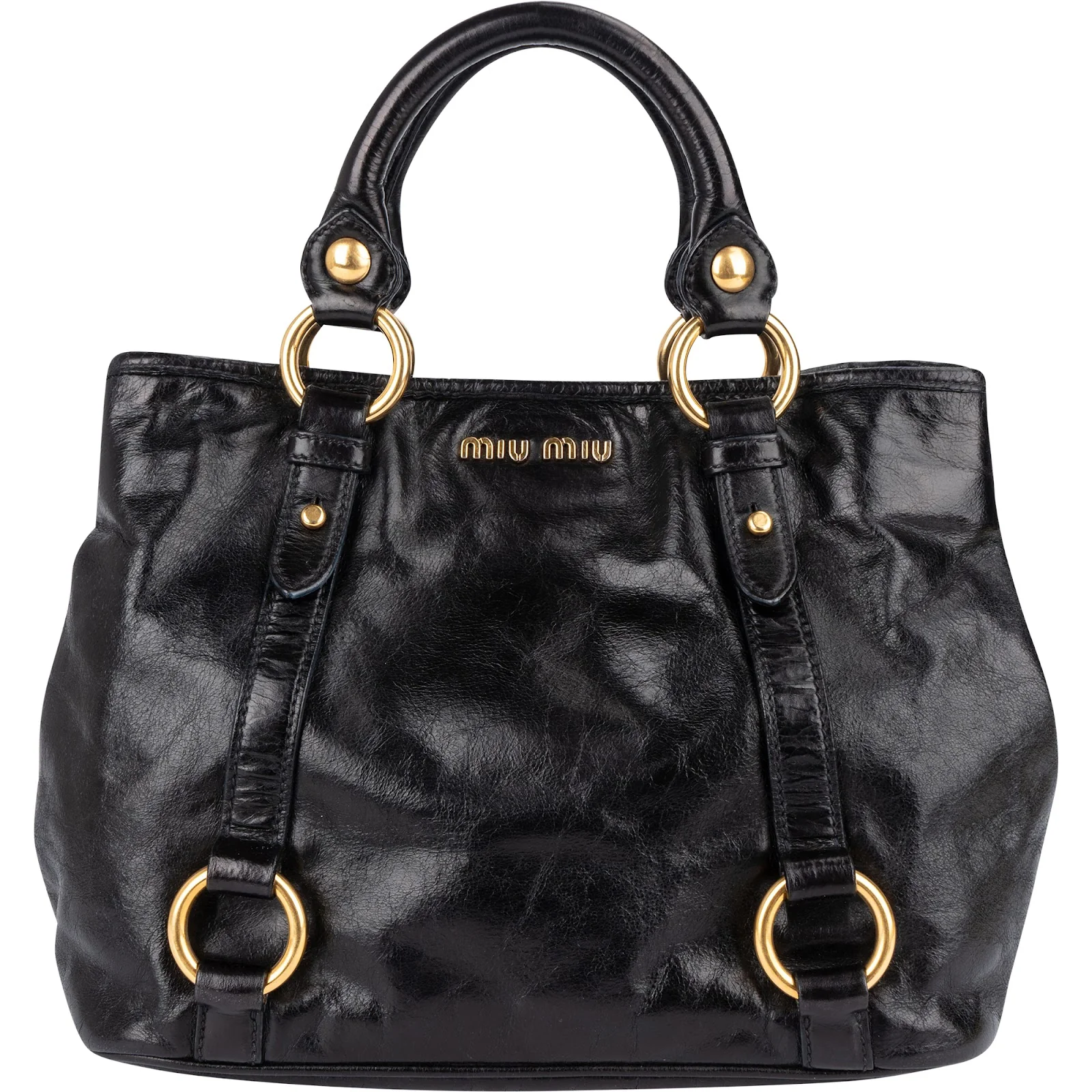 Miu Miu Vitello Lux Leather Handbag