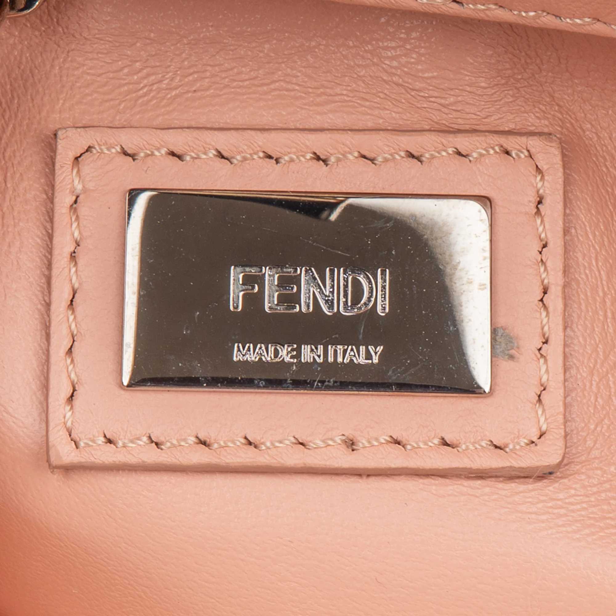 Fendi Nappa Leather Flowering Flower Mini Peekaboo Handbag