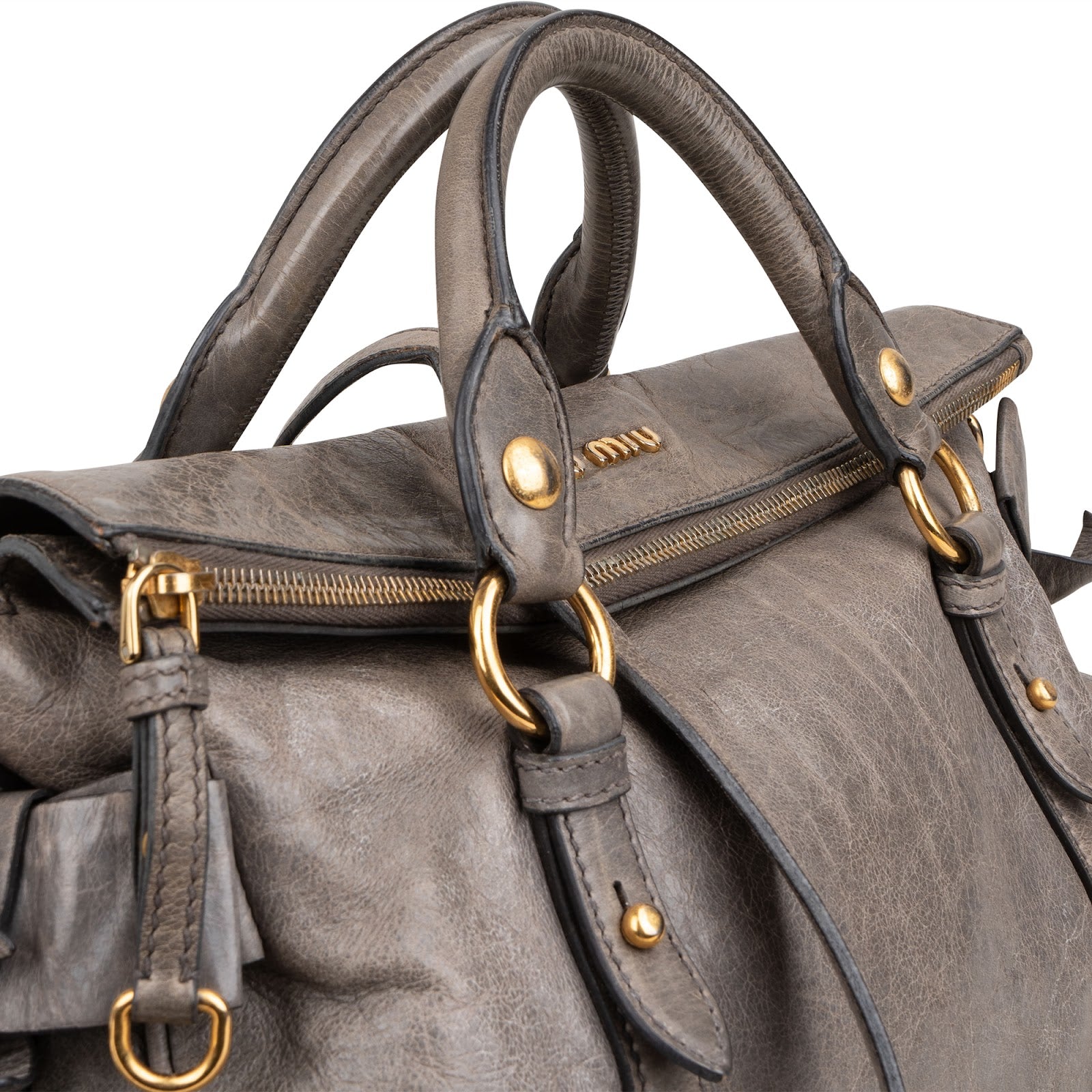 Miu Miu – torebka na ramię Vitello Lux Bow Satchel