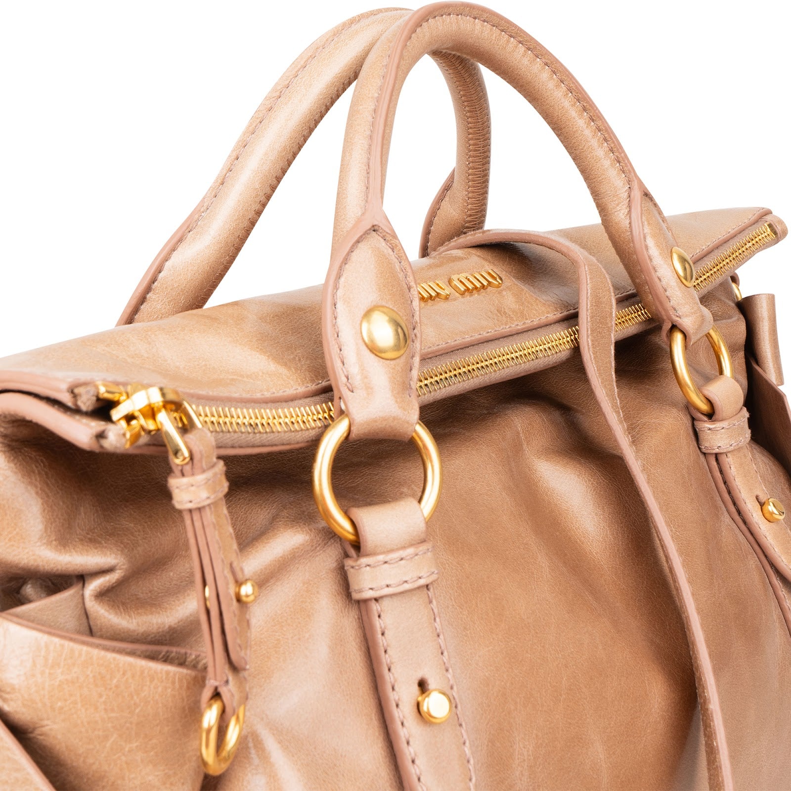 Miu Miu - Vitello Lux Bow Satchel Crossbody Bag