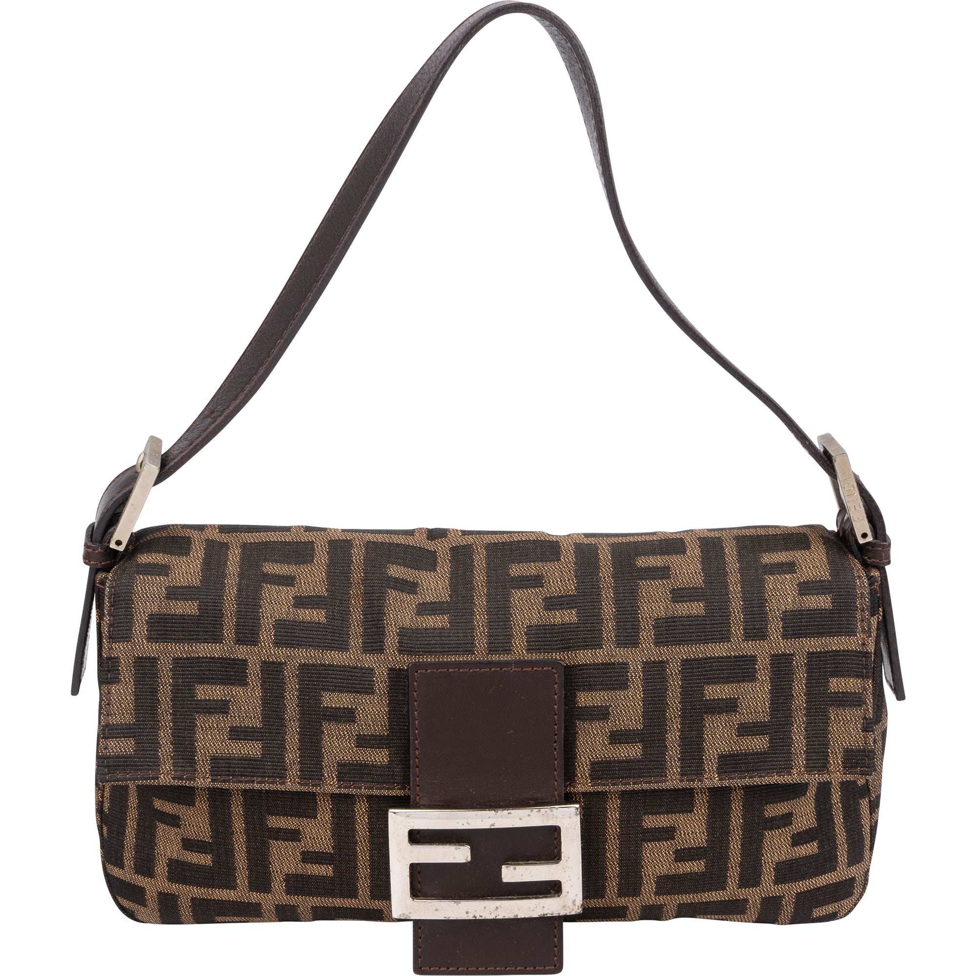 Fendi Monogram FF Zucca Baguette Shoulder Bag