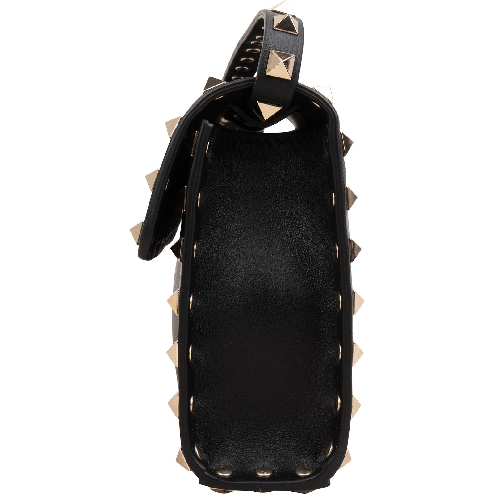 Valentino Garavani Black Leather Rockstud Flap Crossbody Bag