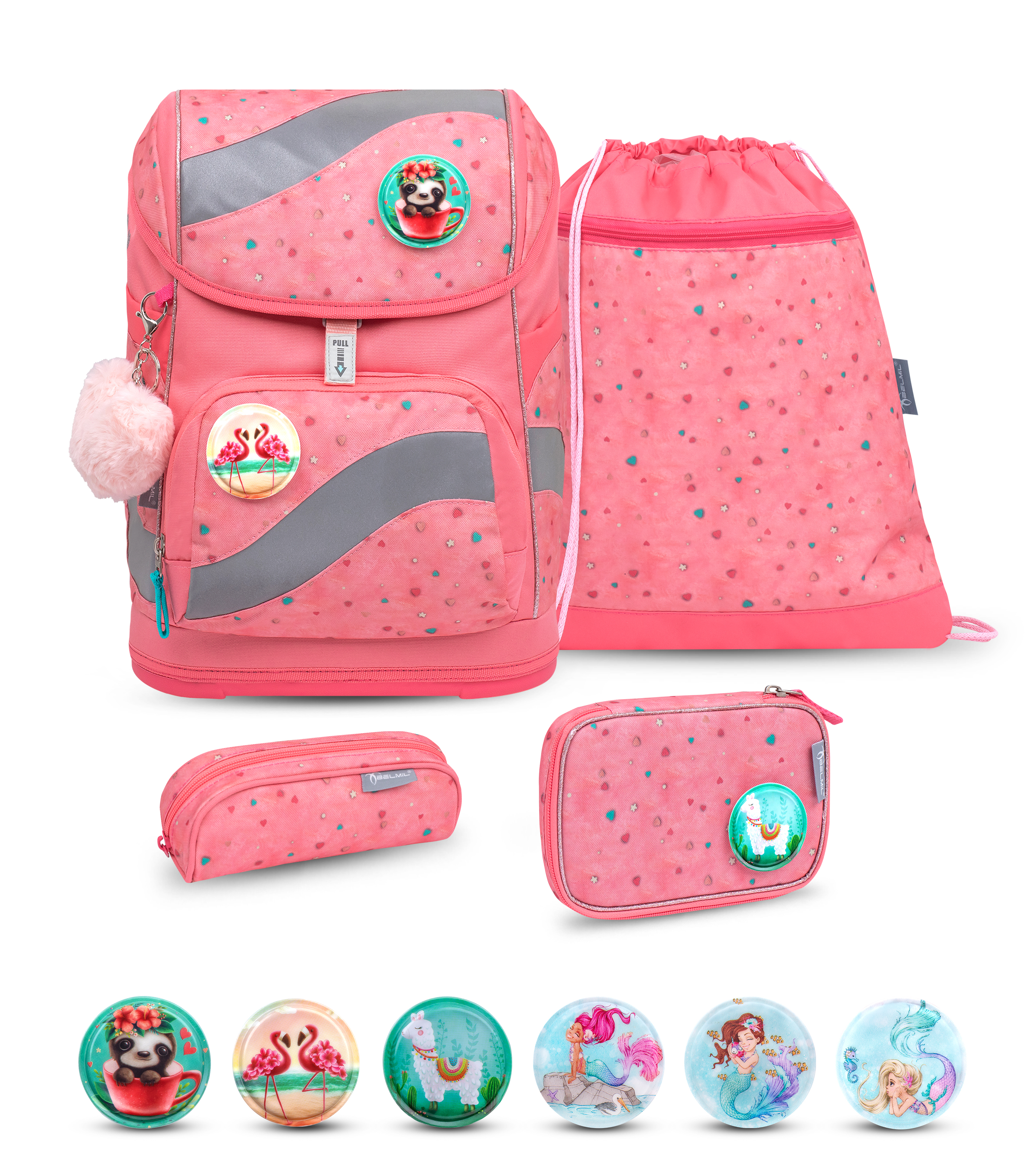 Smarty satchel set 5-piece with 6 patches - Blue Bird