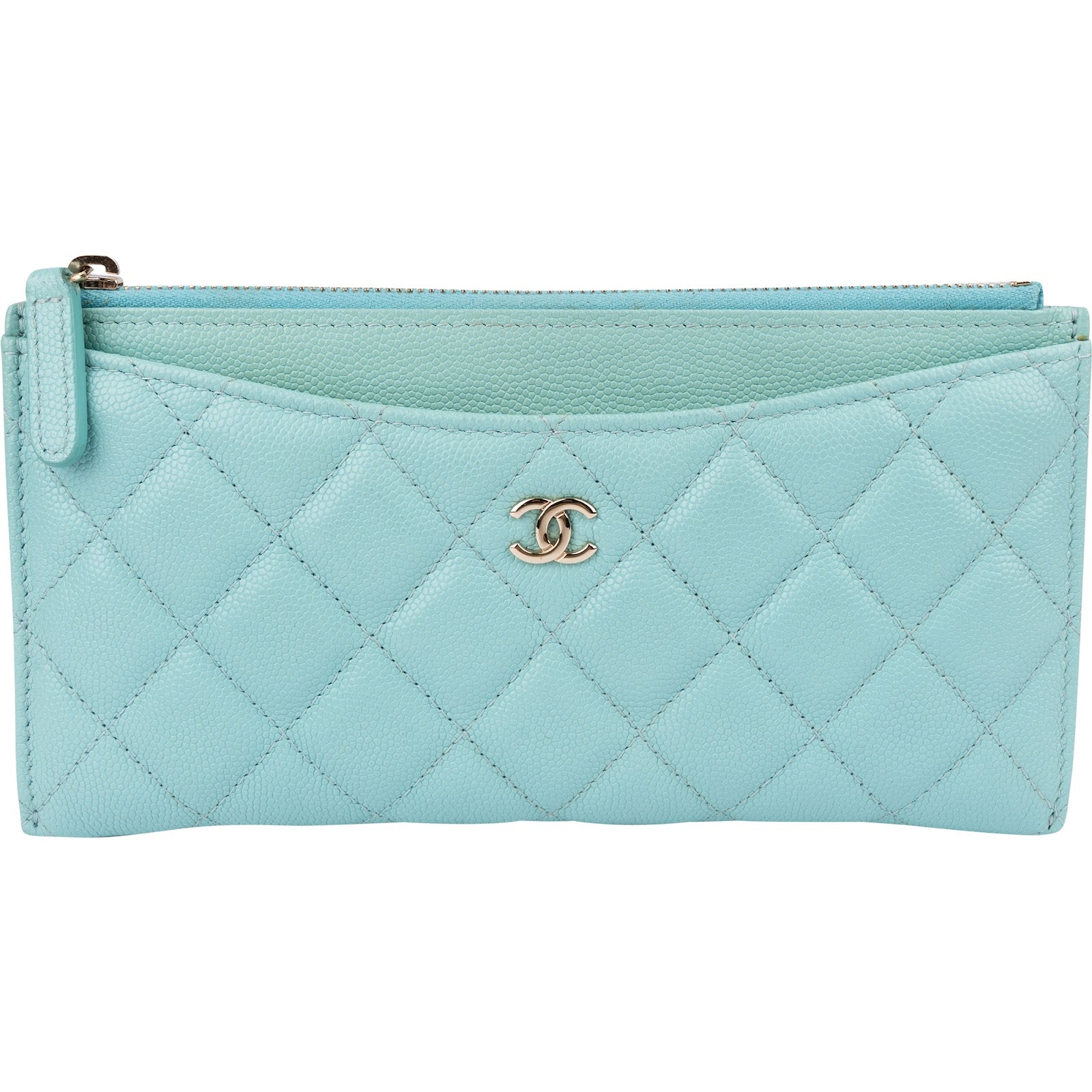 Chanel Quilted Caviar Leather Quilted Long Zipped Wallet