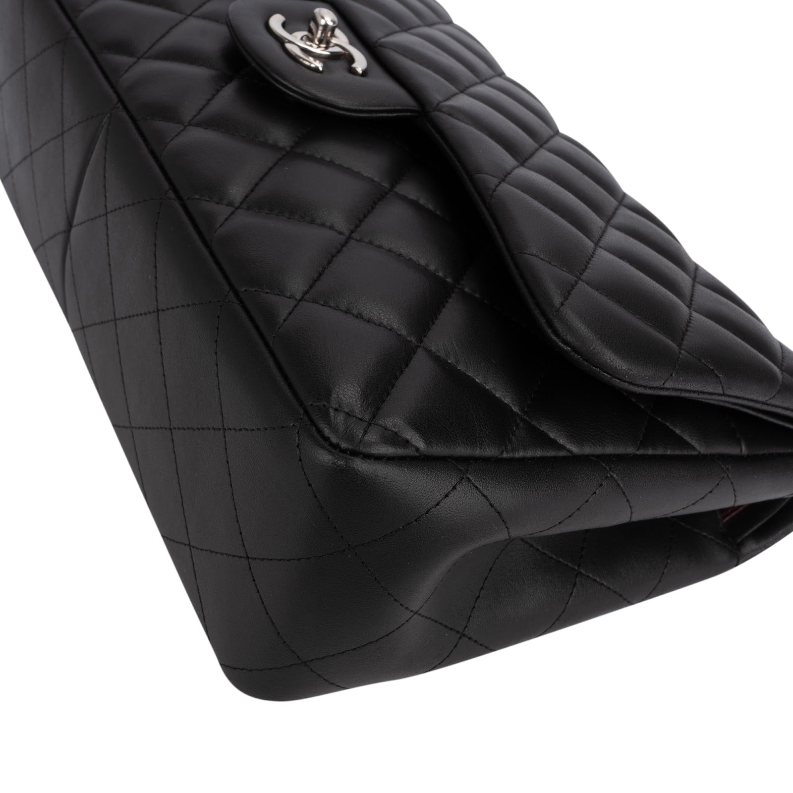 Chanel Quilted Lambskin Palladium Jumbo Double-Flap Crossbody Bag