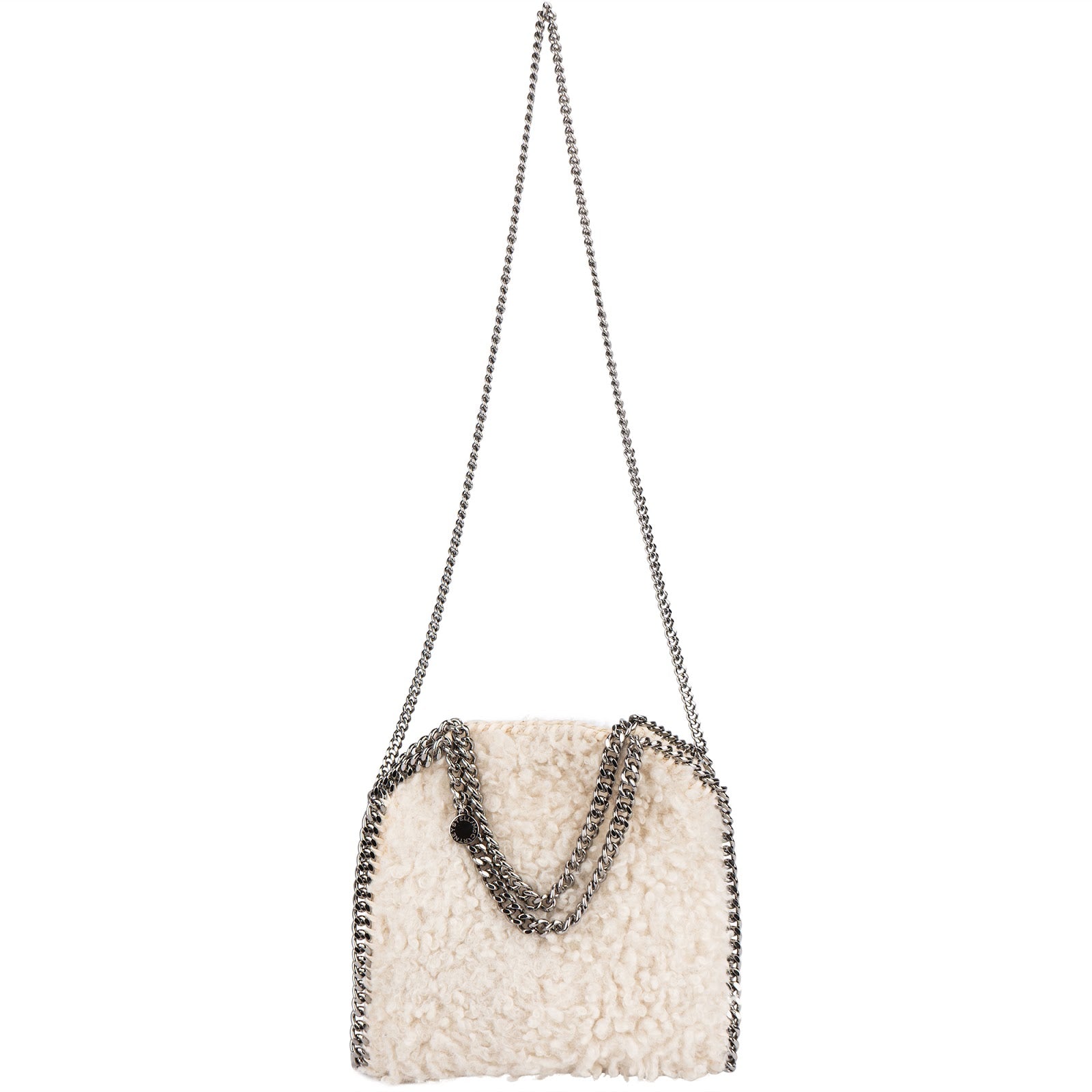 Stella McCartney Shearling  Falabella Fold Over Tote Crossbody Handbag
