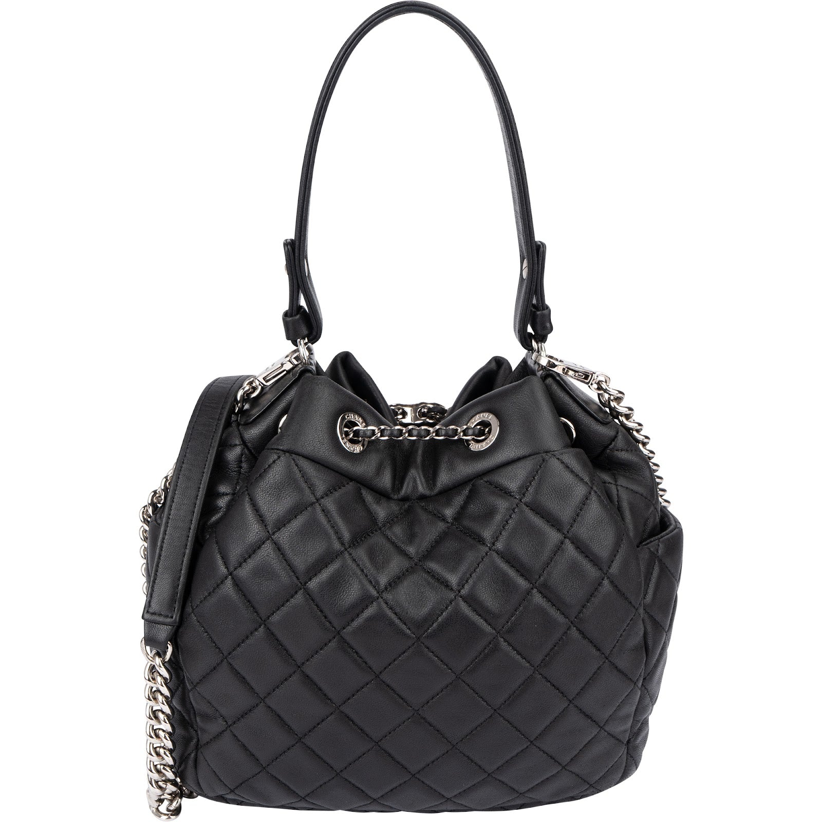 Chanel – CC Drawstring Bucket Crossbody Bag